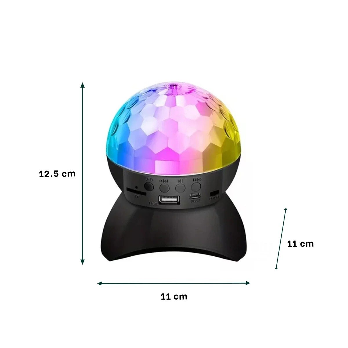 PACK6 ALTAVOZ FIESTA CON LAMPARA Y LUCES LED GIRATORIO NEGRO - 4