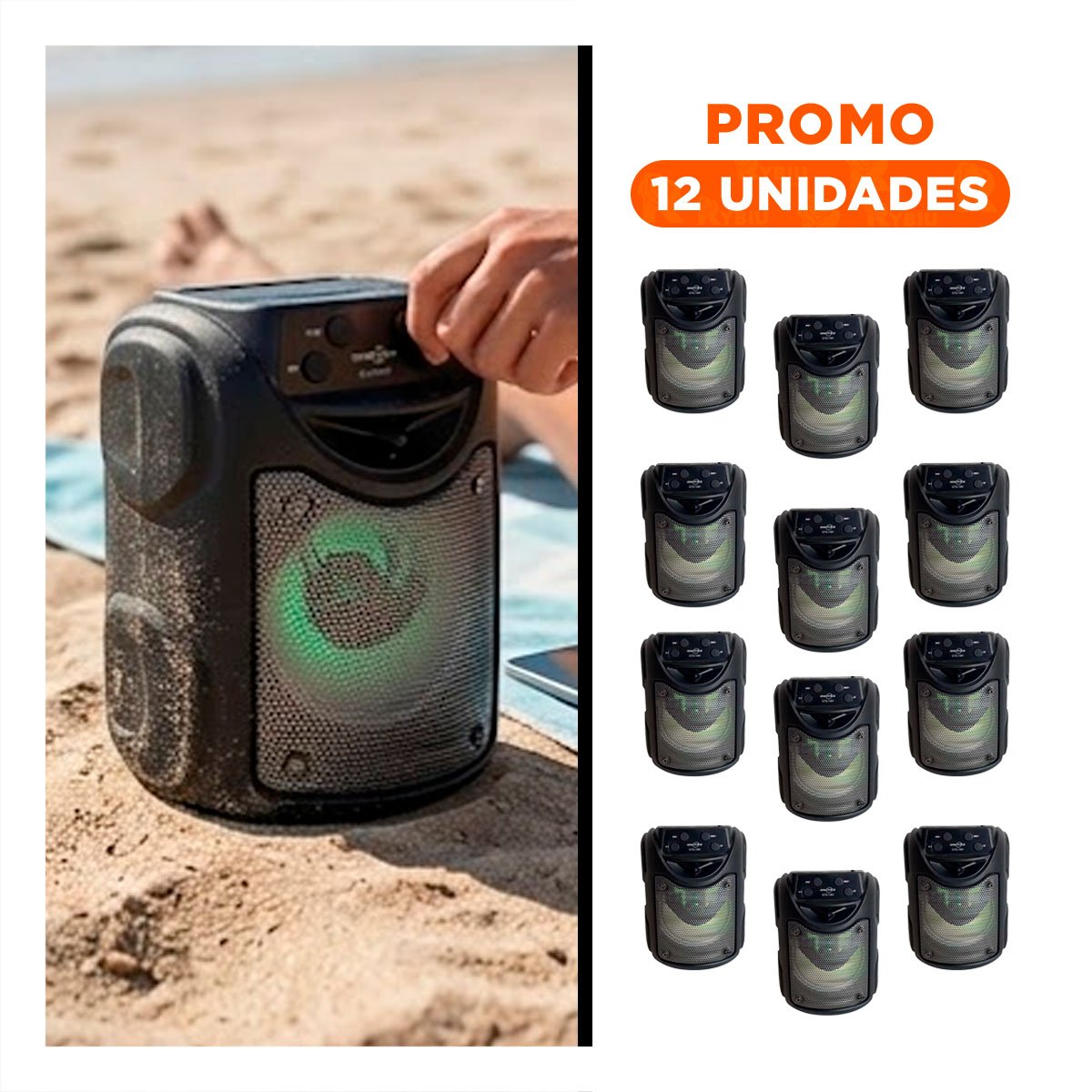 PACK12 REPRODUCTOR PORTATIL 4' CON SONIDO NÍTIDO Y LUCES LED Y+REGALO STICKER - 1