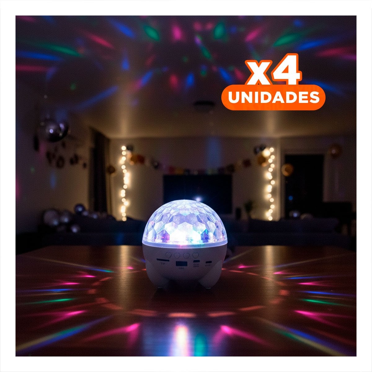 PACK4 ALTAVOZ MUSICA CON LAMPARA Y EFECTOS DE LUCES COLOR BLANCO - 1