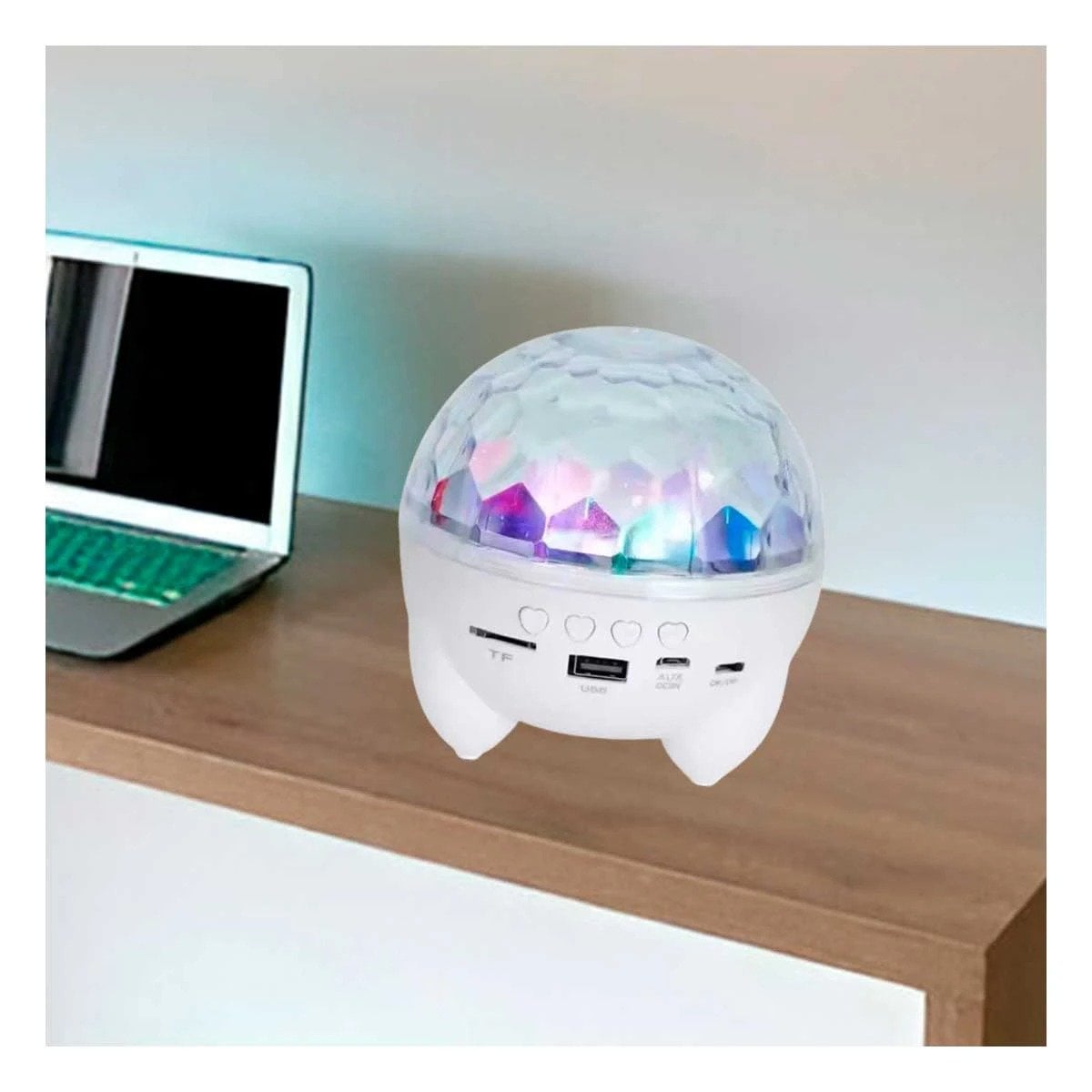 PACK4 ALTAVOZ MUSICA CON LAMPARA Y EFECTOS DE LUCES COLOR BLANCO - 2