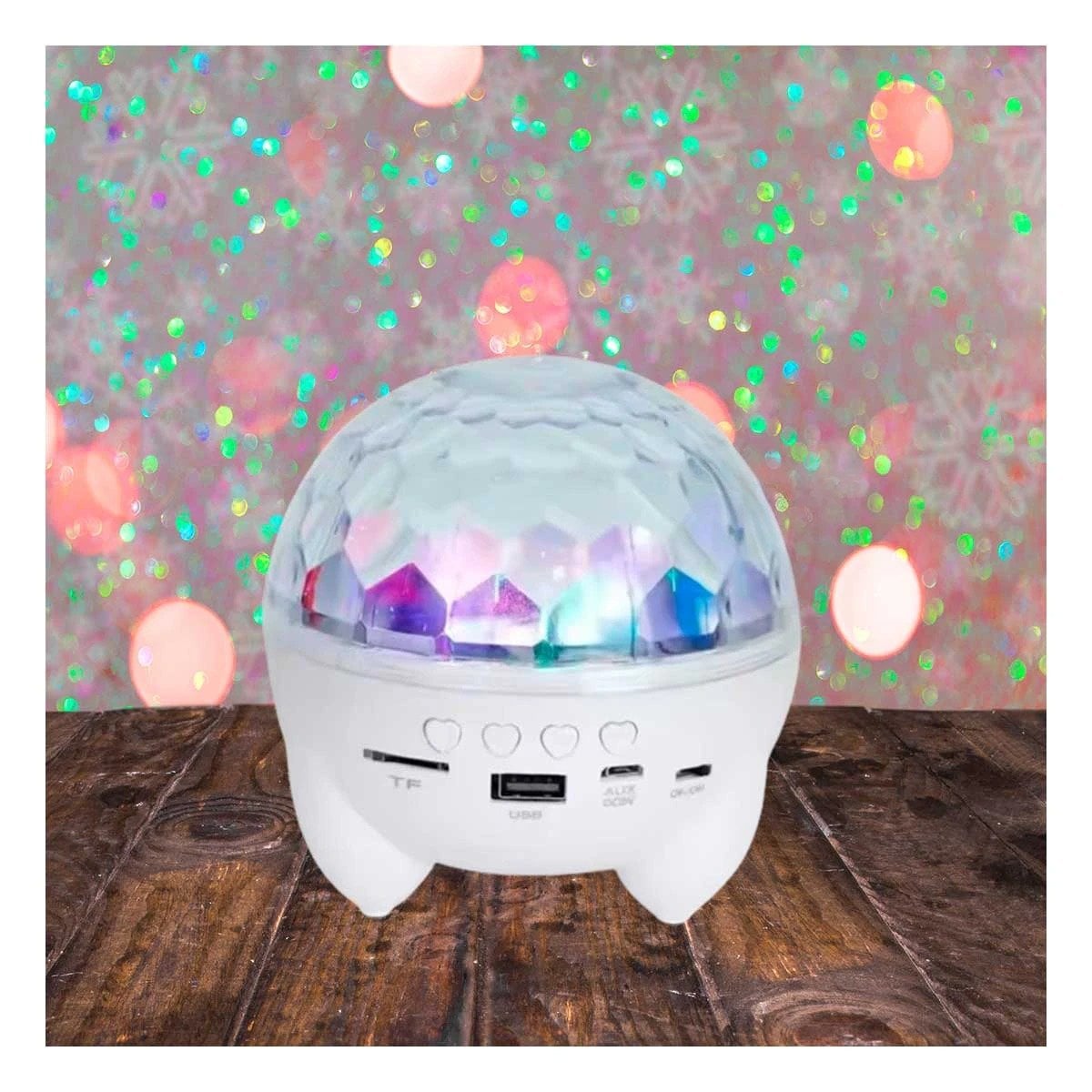 PACK4 ALTAVOZ MUSICA CON LAMPARA Y EFECTOS DE LUCES COLOR BLANCO - 5