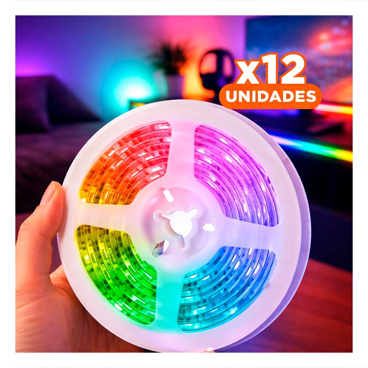 PACK12 CINTA PARA CELULAR LED BLUETOOTH 5M Y CASA ACOGEDORA Y ELEGANTE - 1