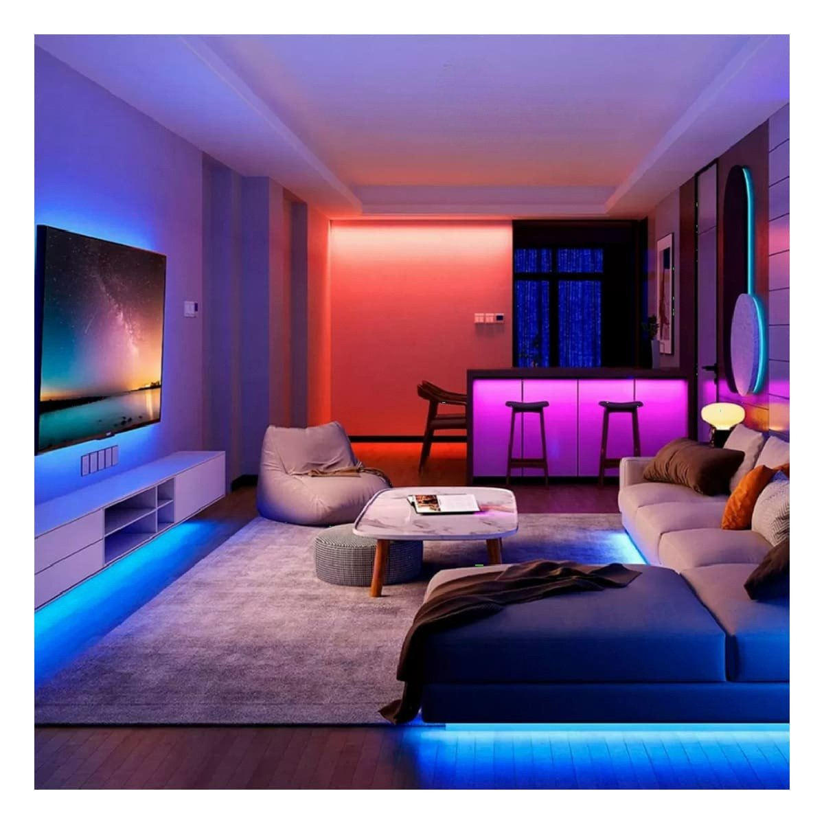 PACK12 CINTA PARA CELULAR LED BLUETOOTH 5M Y CASA ACOGEDORA Y ELEGANTE - 3