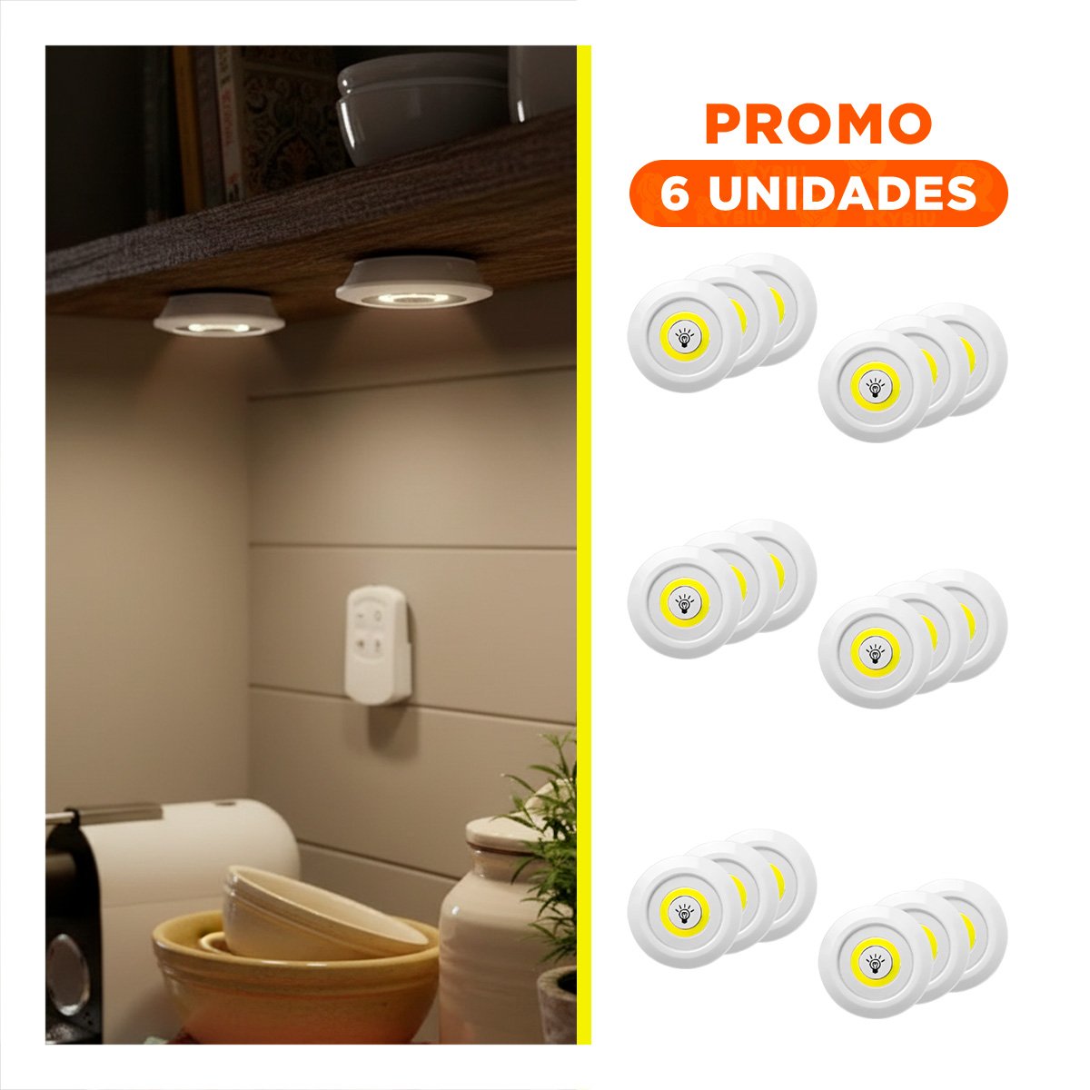 PACK6 JUEGO DE LUCES LED DE 3 BLANCO CON CONTROL INALAMBRICO PARA DECORACION Y+REGALO STICKER - 1