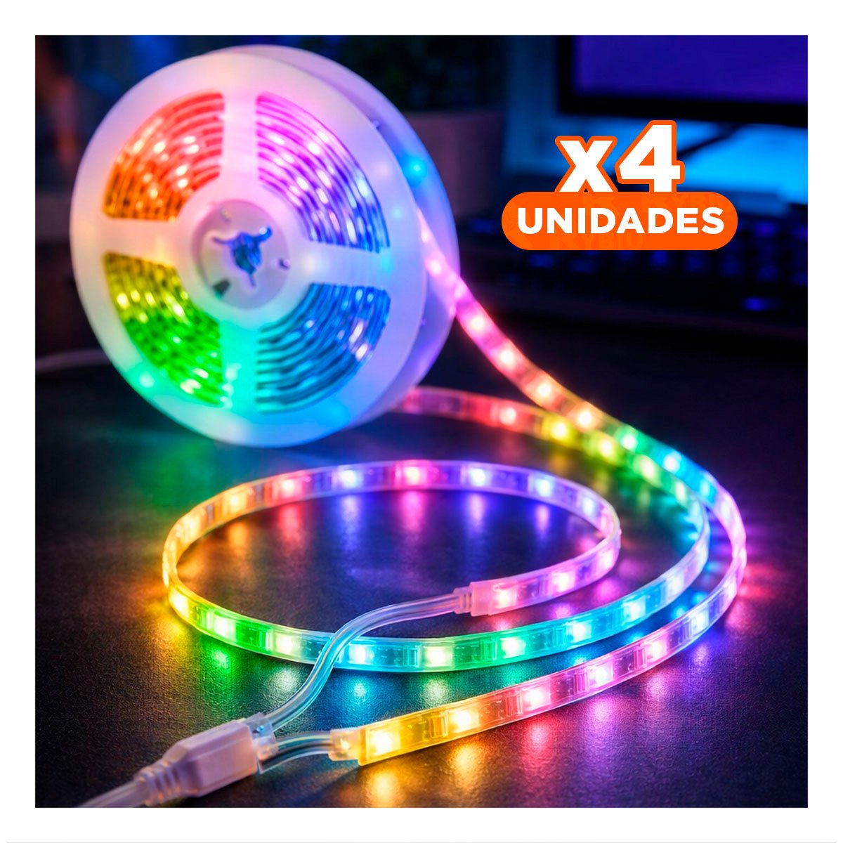 PACK4 CINTA PARA CELULAR 5M LED BLUETOOTH Y AMBIENTE MODERNO Y ACOGEDOR - 1