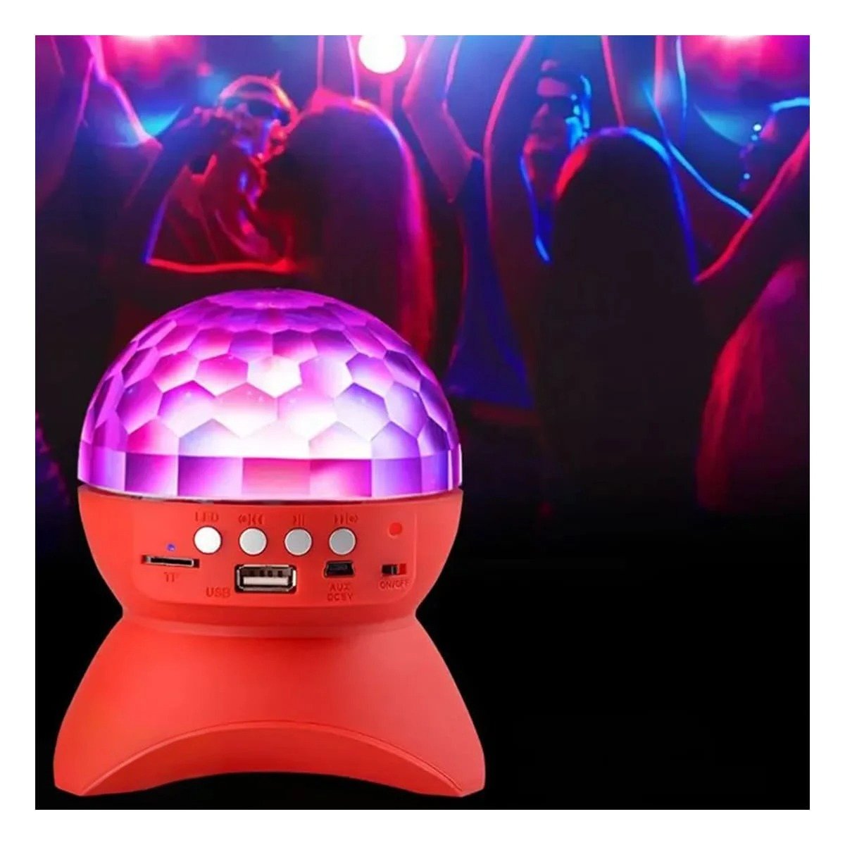PACK4 ALTAVOZ LED CON LAMPARA Y LUCES LED GIRATORIO COLOR ROJO - 3