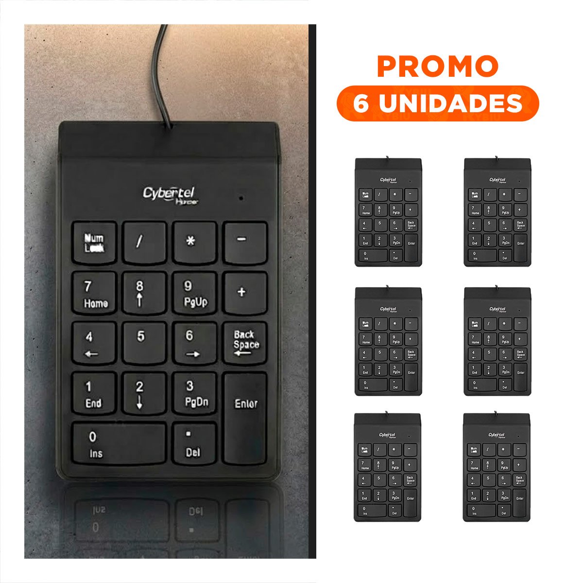 PACK6 CALCULADORA HUNTER NUMERICA NEGRO DURADERO PARA ESTUDIANTES CONTABILIDAD Y+PAPEL REGALO - 1