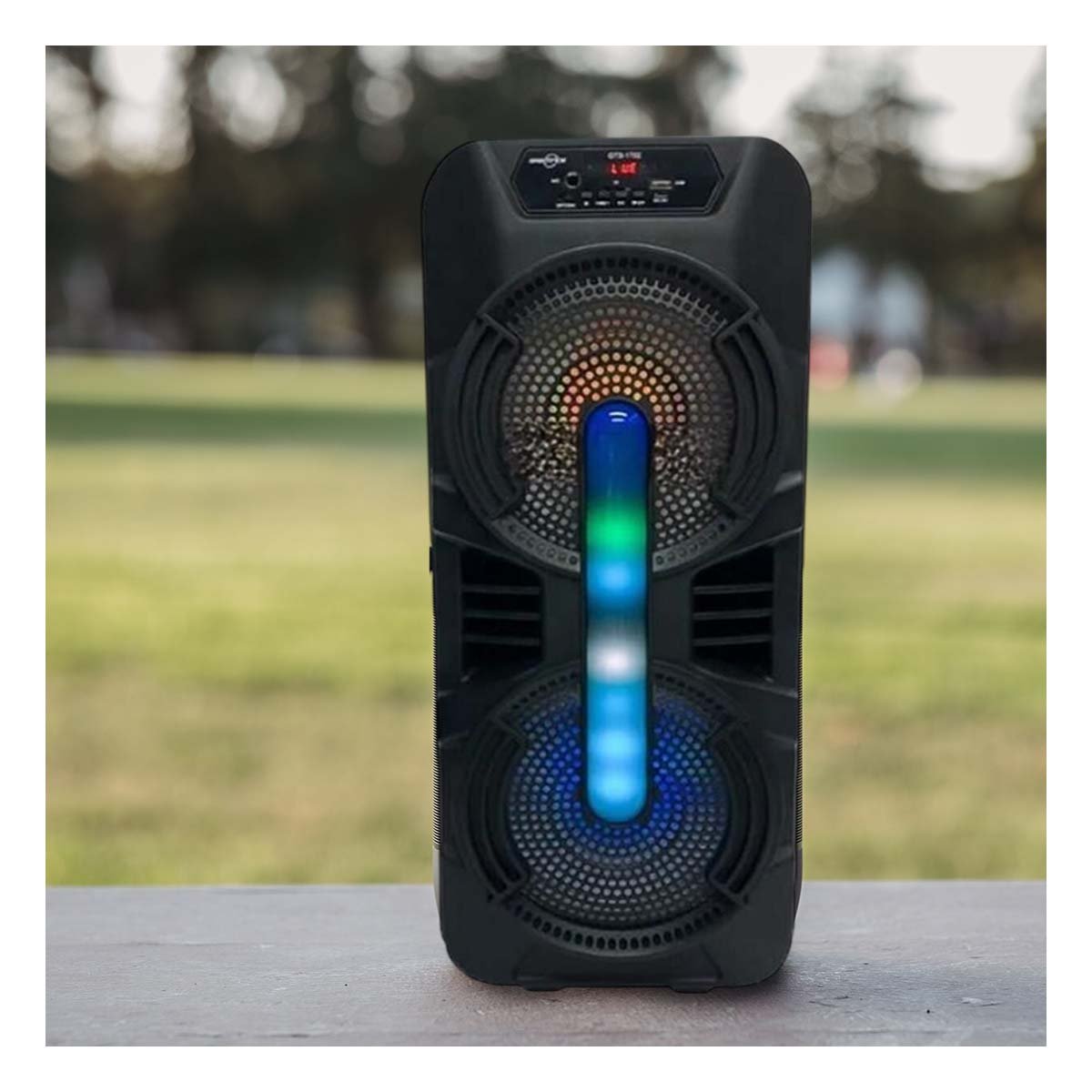 ALTAVOZ PORTATIL NEGRO 8 PULGADAS CON MICROFONO Y BATERIA DURADERA Y+PAPEL REGALO - 3