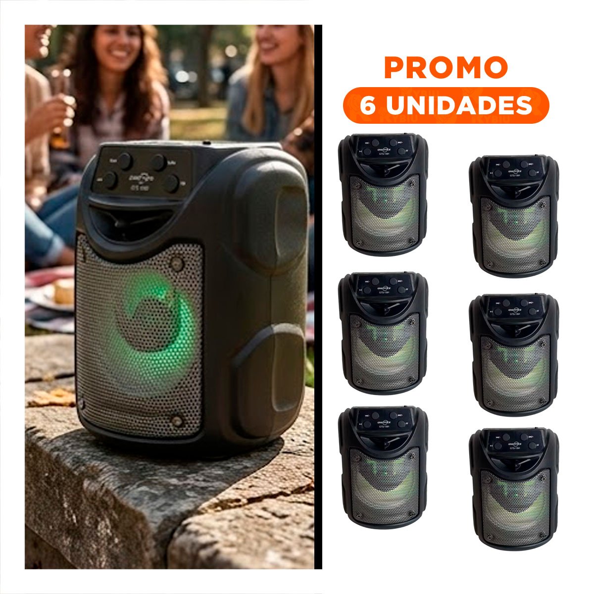 PACK6 PARLANTE PORTATIL 4' PARA CASA Y FIESTA CON AUDIO CLARO - 1
