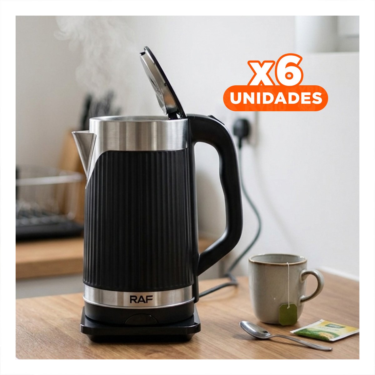 PACK6 MAQUINA PARA CAFE TURCO 500ML DE ACERO INOXIDABLE Y PLASTICO EN VERDE Y+REGALO STICKER - 1