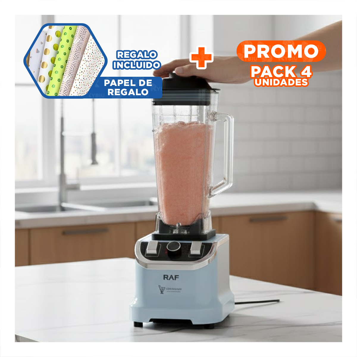 PACK4 EXTRACTOR DE ALIMENTOS 2L BLANCO PARA BATIDOS Y JUGOS DE GRAN CONSISTENCIA YPAPEL REGALO - 1