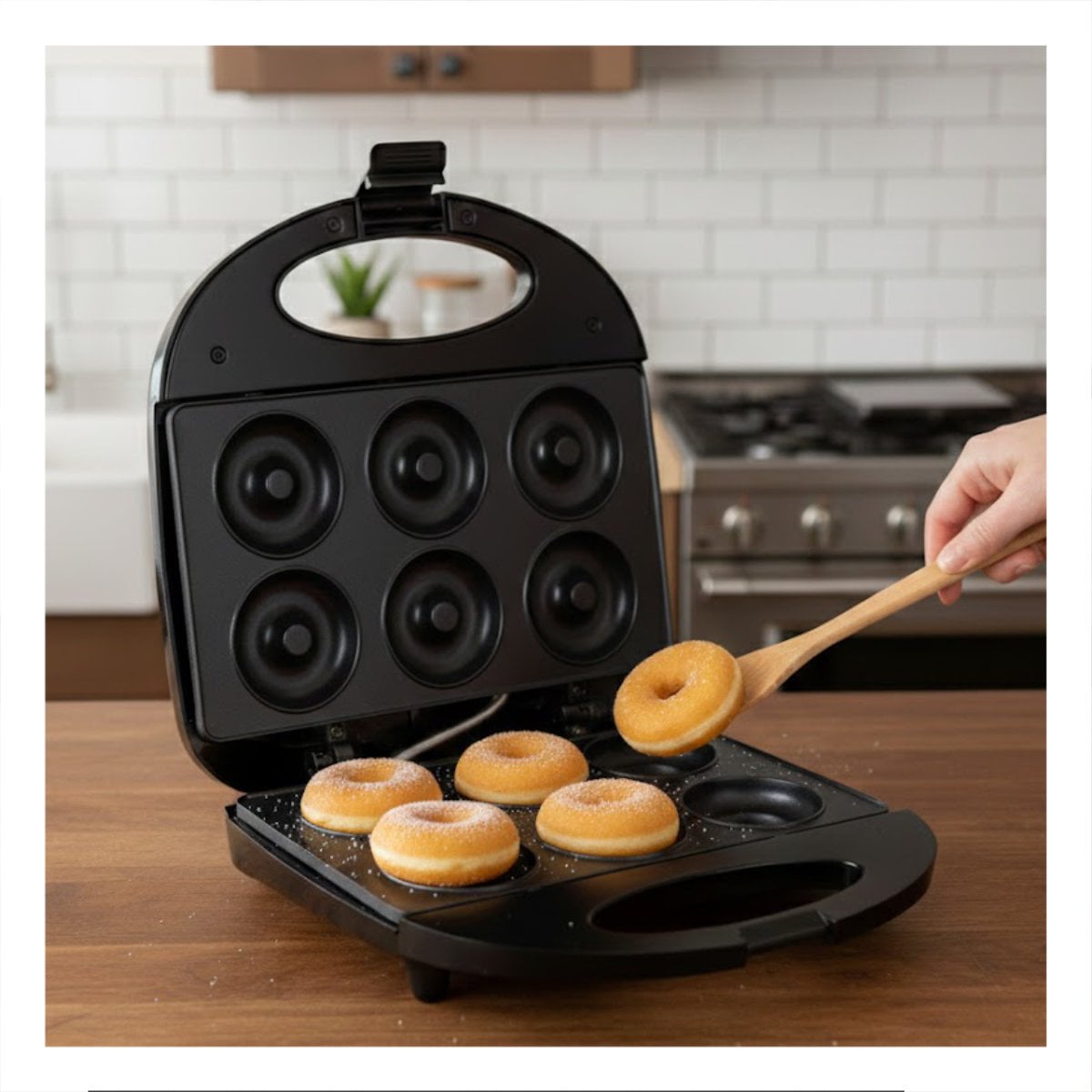 PACK4 DISPOSITIVO DE 6 MINI DONAS NEGRO RECTANGULAR CON CONTROL DE TEMPERATURA YREGALO STICKER - 5