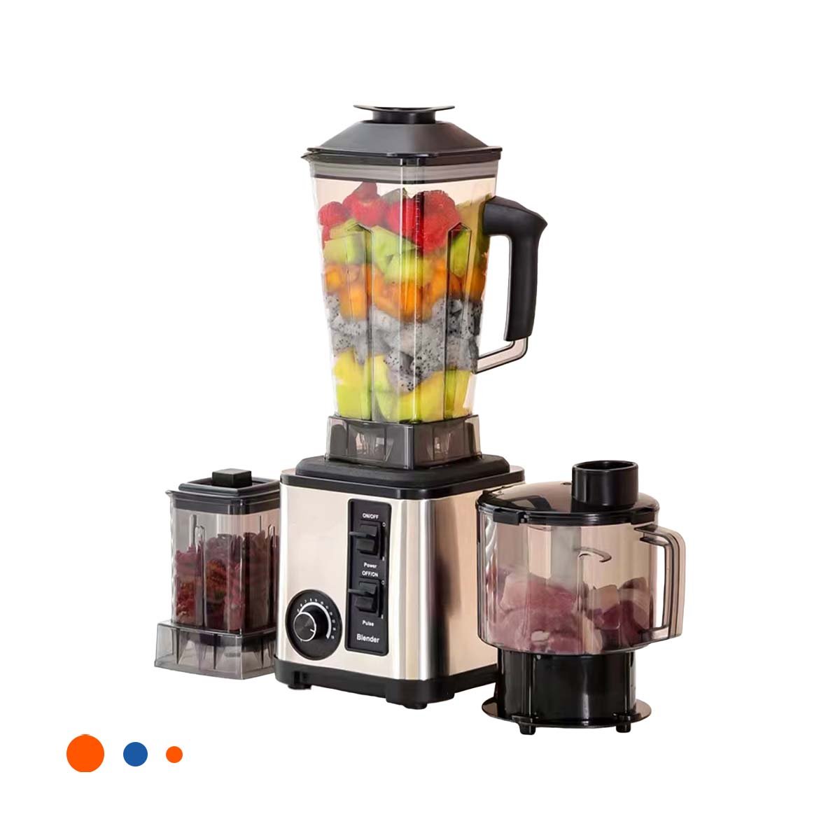 PACK2 PROCESADOR PARA BEBIDAS DE 2 LITROS NEGRO 3 EN 1 CON CUCHILLAS FUERTES YREGALO STICKER - 2