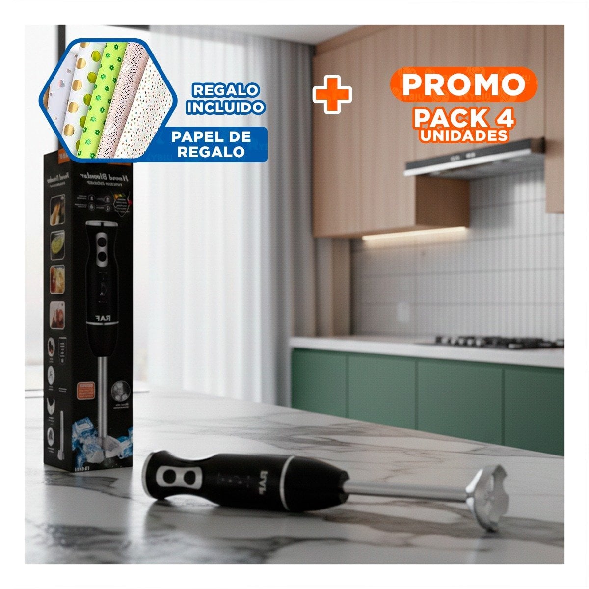 PACK4 APARATO DE ACERO INOXIDABLE 500ML VERDE Y PLASTICO TURCO PARA REGALAR Y+PAPEL REGALO - 1