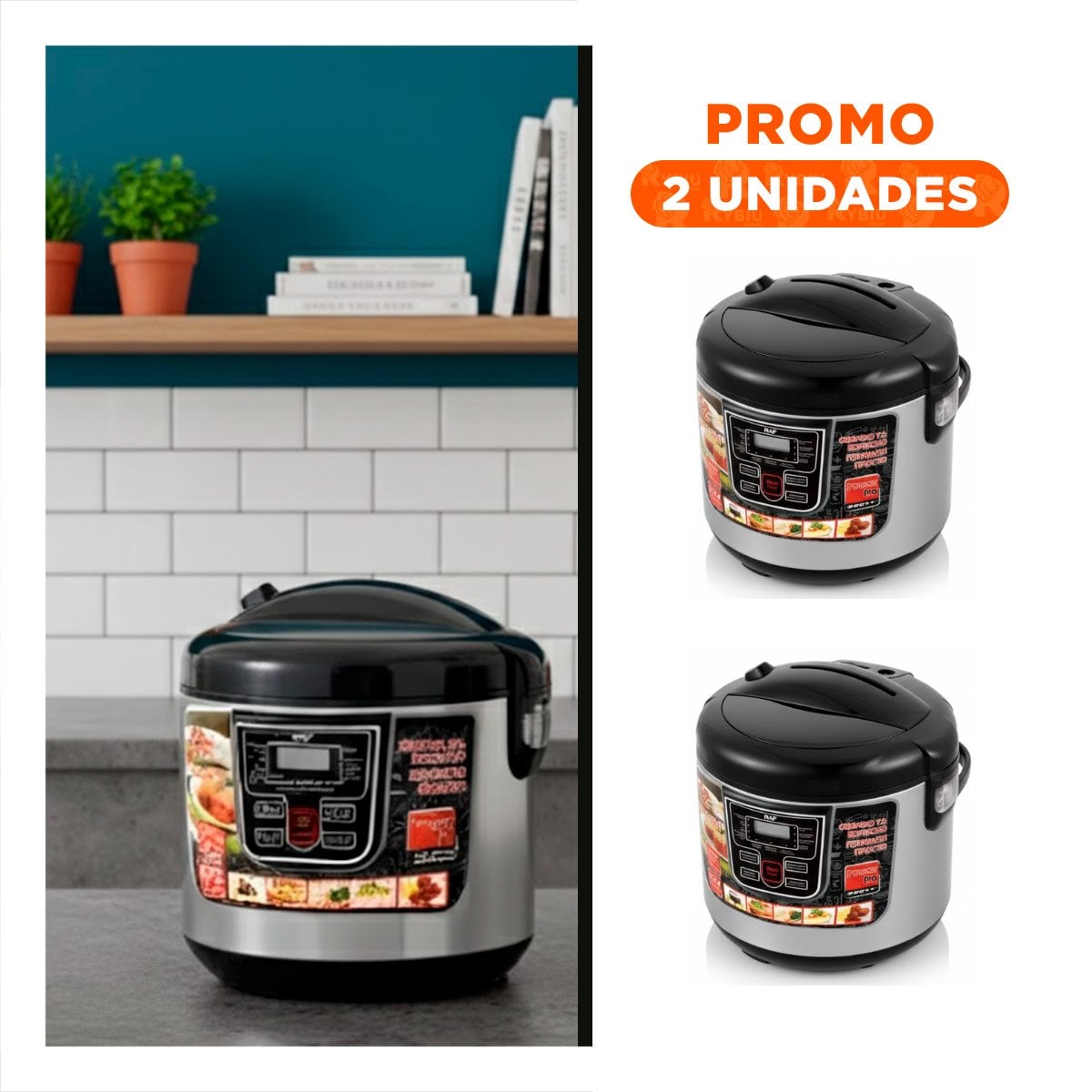 PACK2 ROBOT MULTIFUNCION DE COCINA 5L CON 12 FUNCIONES DE COLOR PLOMO Y NEGRO - 1