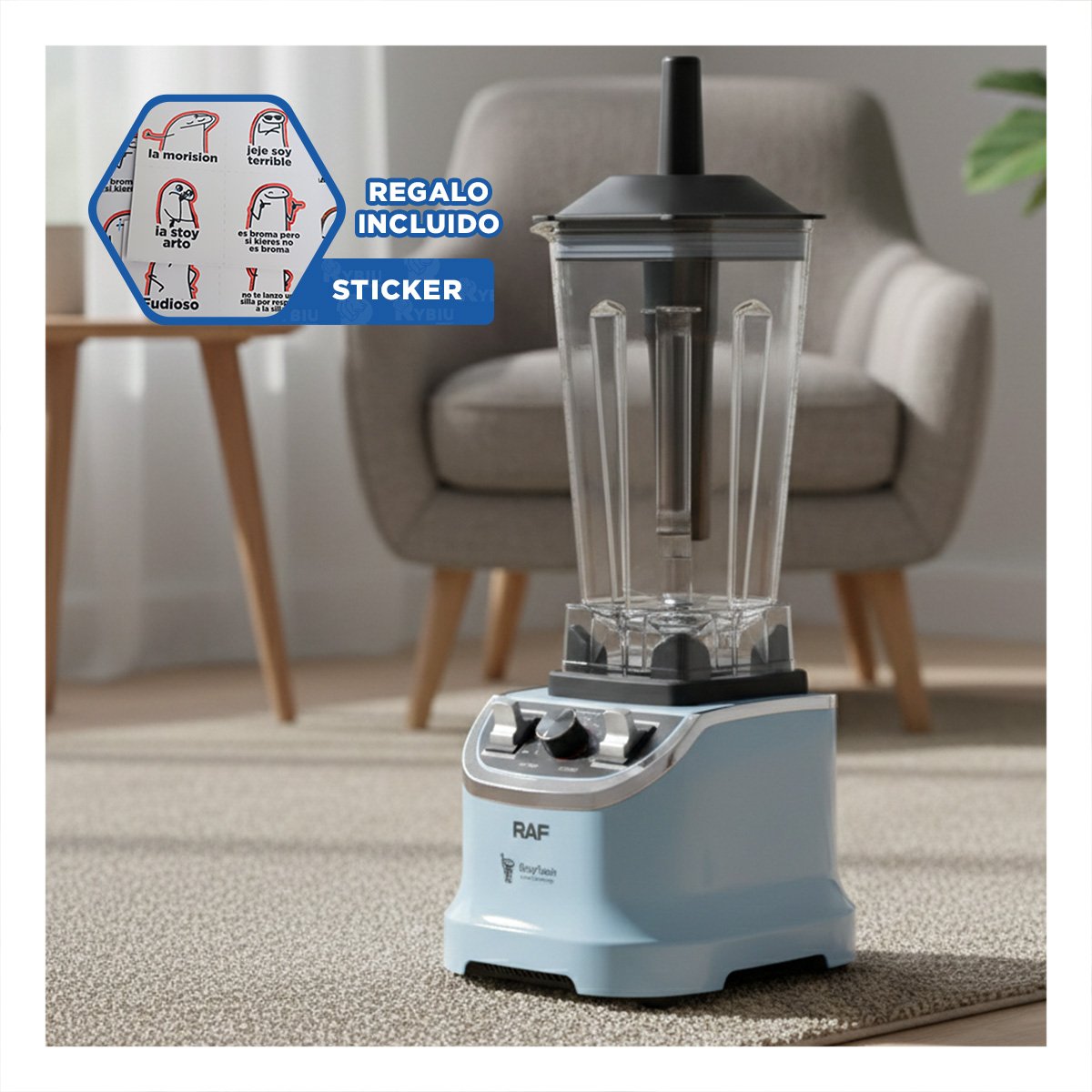 MEZCLADORA ELECTRICA 2L CELESTE CON VARIAS VELOCIDADES PARA TEXTURAS PERFECTAS YREGALO STICKER - 1