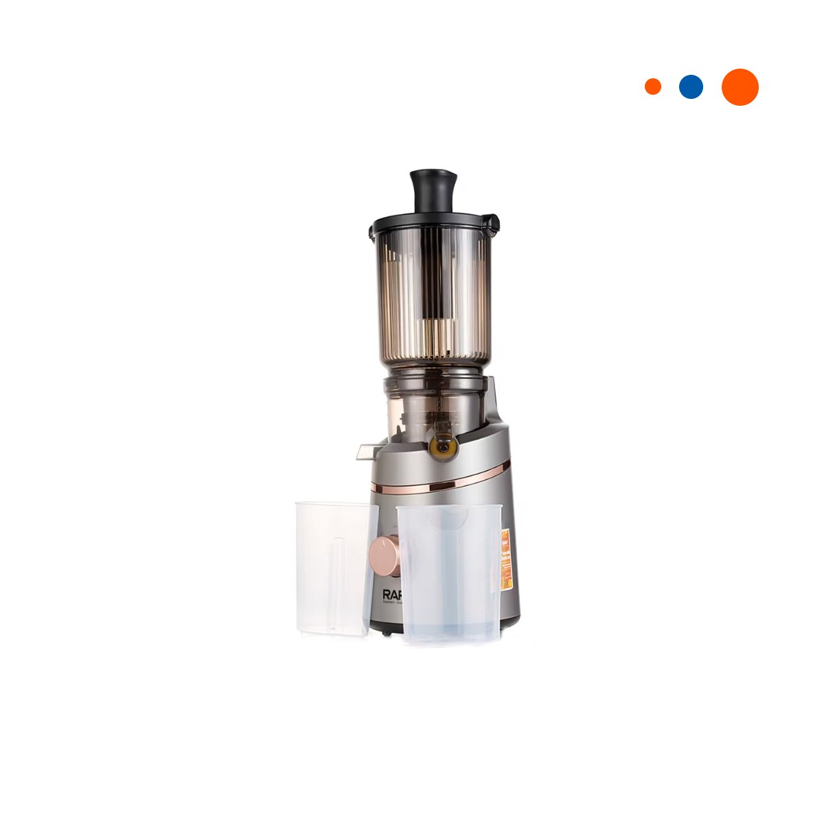 PACK2 EXTRACTOR DE ZUMOS LENTO 500ML PLATEADO DE ACERO PARA ESTILO SALUDABLE YREGALO STICKER - 2