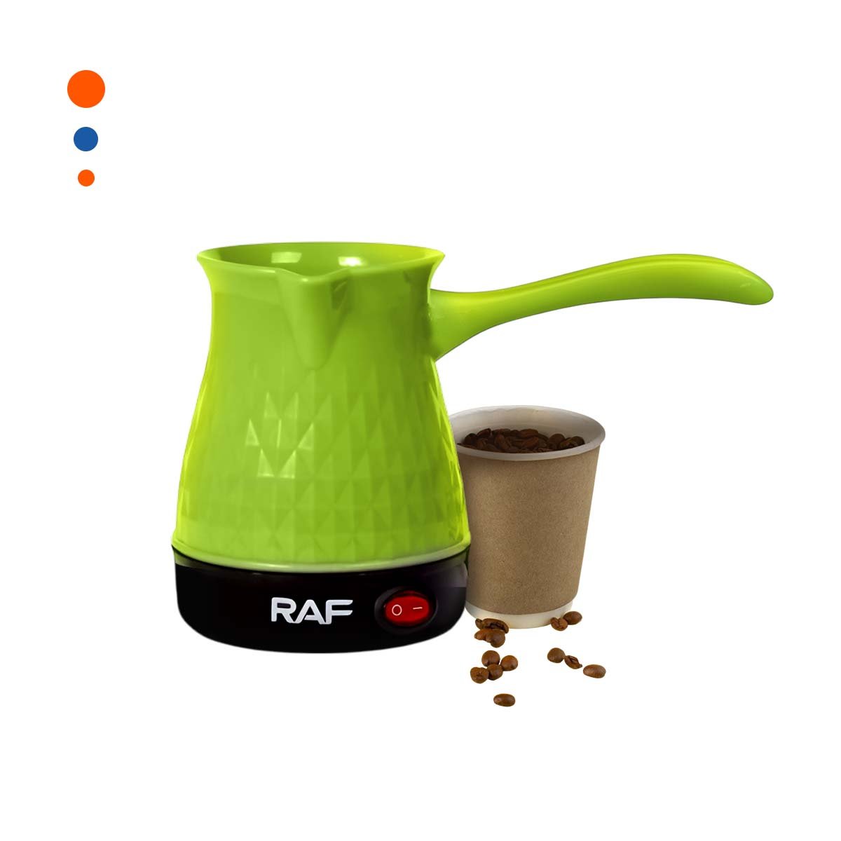 MAQUINA TURCA DE PLASTICO Y ACERO INOXIDABLE 500ML VERDE PARA COMPARTIR Y+LIGAS REGALO - 3