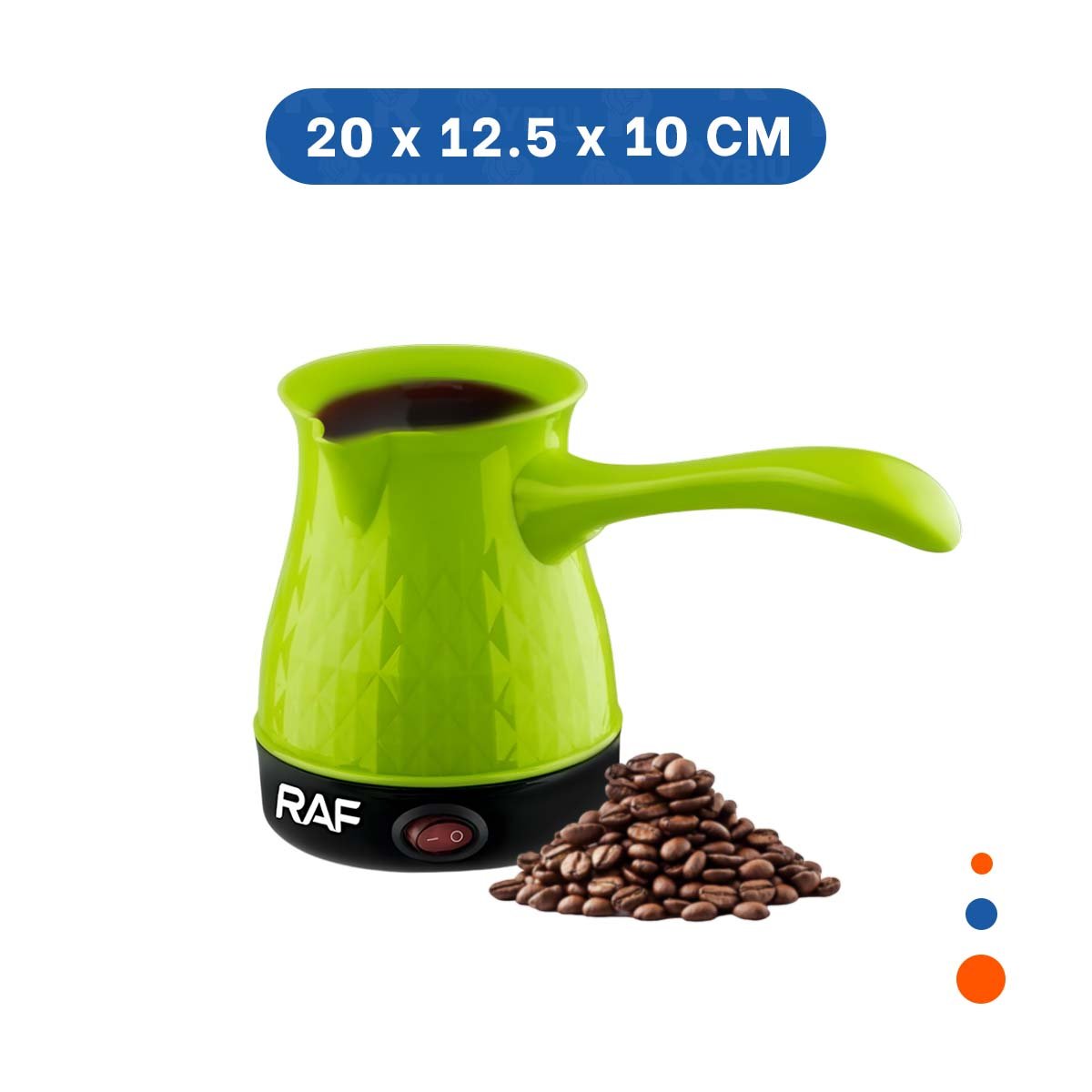 MAQUINA TURCA DE PLASTICO Y ACERO INOXIDABLE 500ML VERDE PARA COMPARTIR Y+LIGAS REGALO - 4