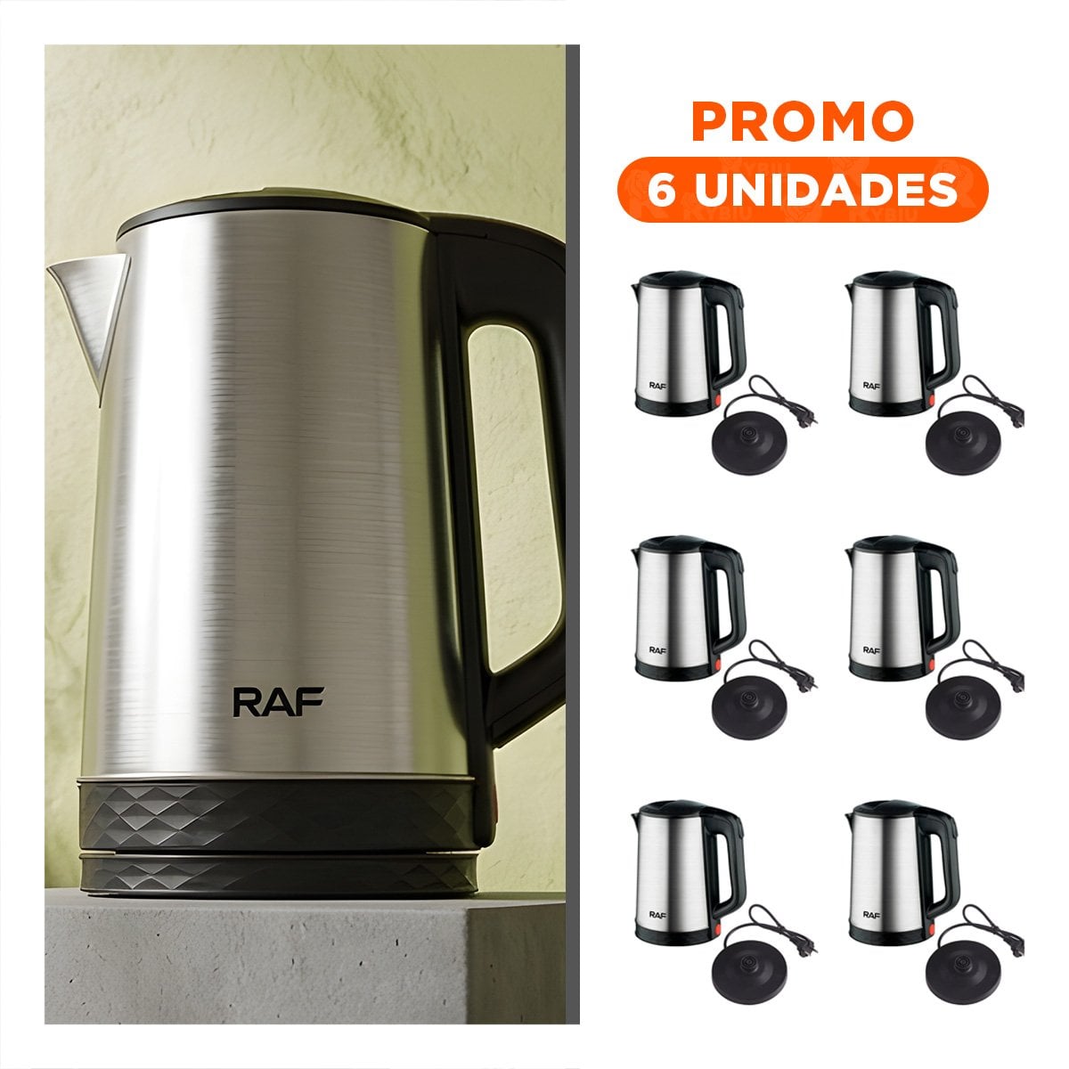 PACK6 EQUIPO 500ML VERDE TURCO DE ACERO INOXIDABLE Y PLASTICO PARA SU CASA - 1