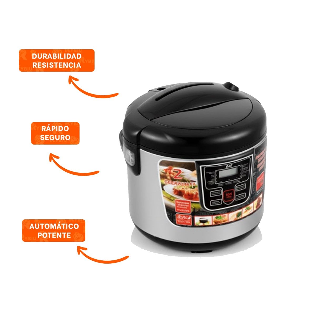 ROBOT ELECTRICO DE COCINA 5L CON 12 FUNCIONES EN COLOR PLOMO Y NEGRO - 3