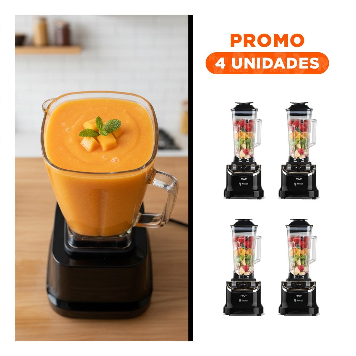 PACK4 PROCESADOR DE COCINA CON DISEÑO ELEGANTE 2L PARA TU HOGAR COLOR NEGRO YREGALO STICKER - 1