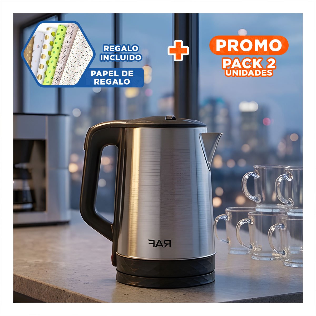 PACK2 EQUIPO DE ACERO INOXIDABLE 500ML TURCO VERDE Y PLASTICO PARA LA GENTE Y+PAPEL REGALO - 1