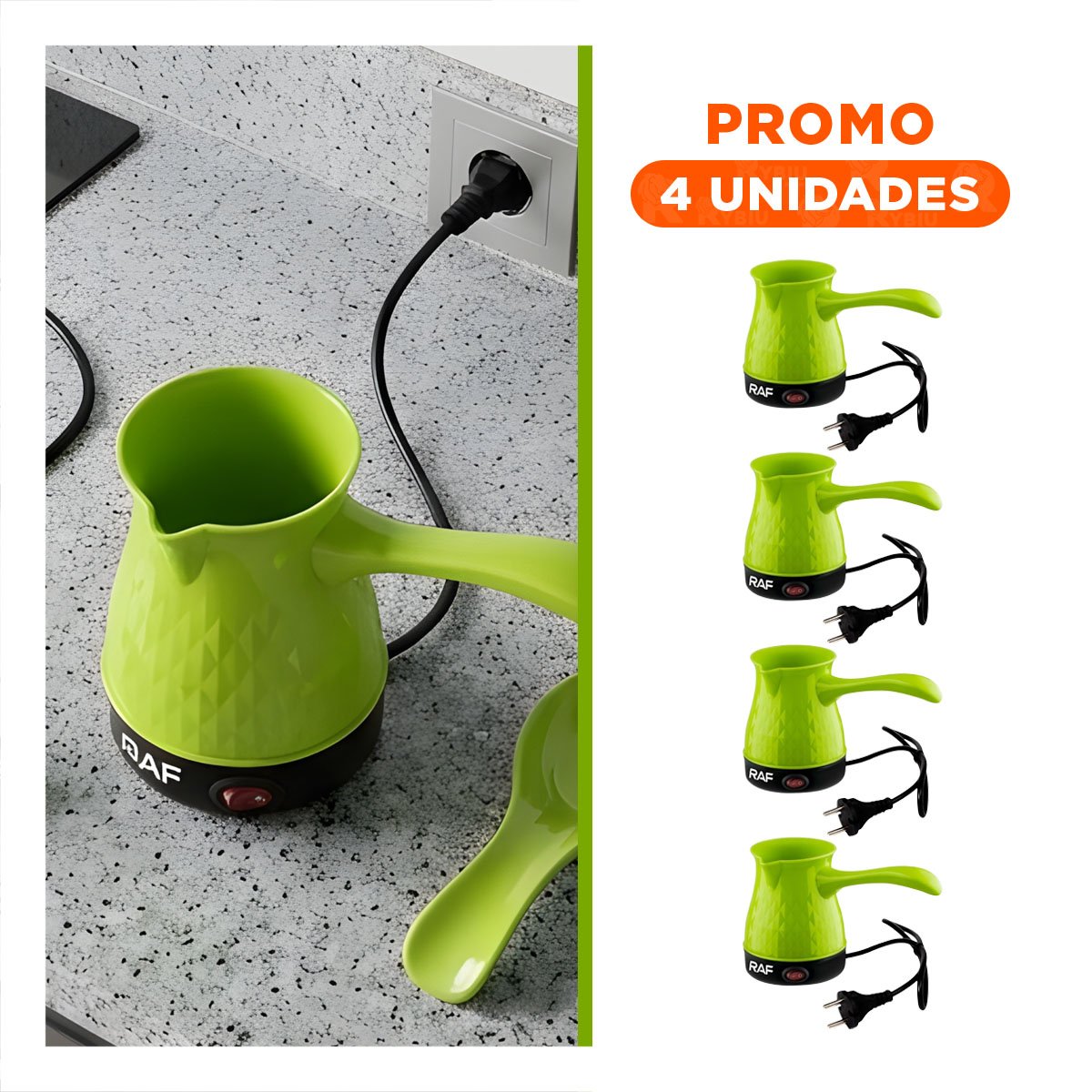 PACK4 DISPOSITIVO TURCO 500ML DE PLASTICO Y ACERO INOXIDABLE VERDE PARA USO Y+REGALO STICKER - 1