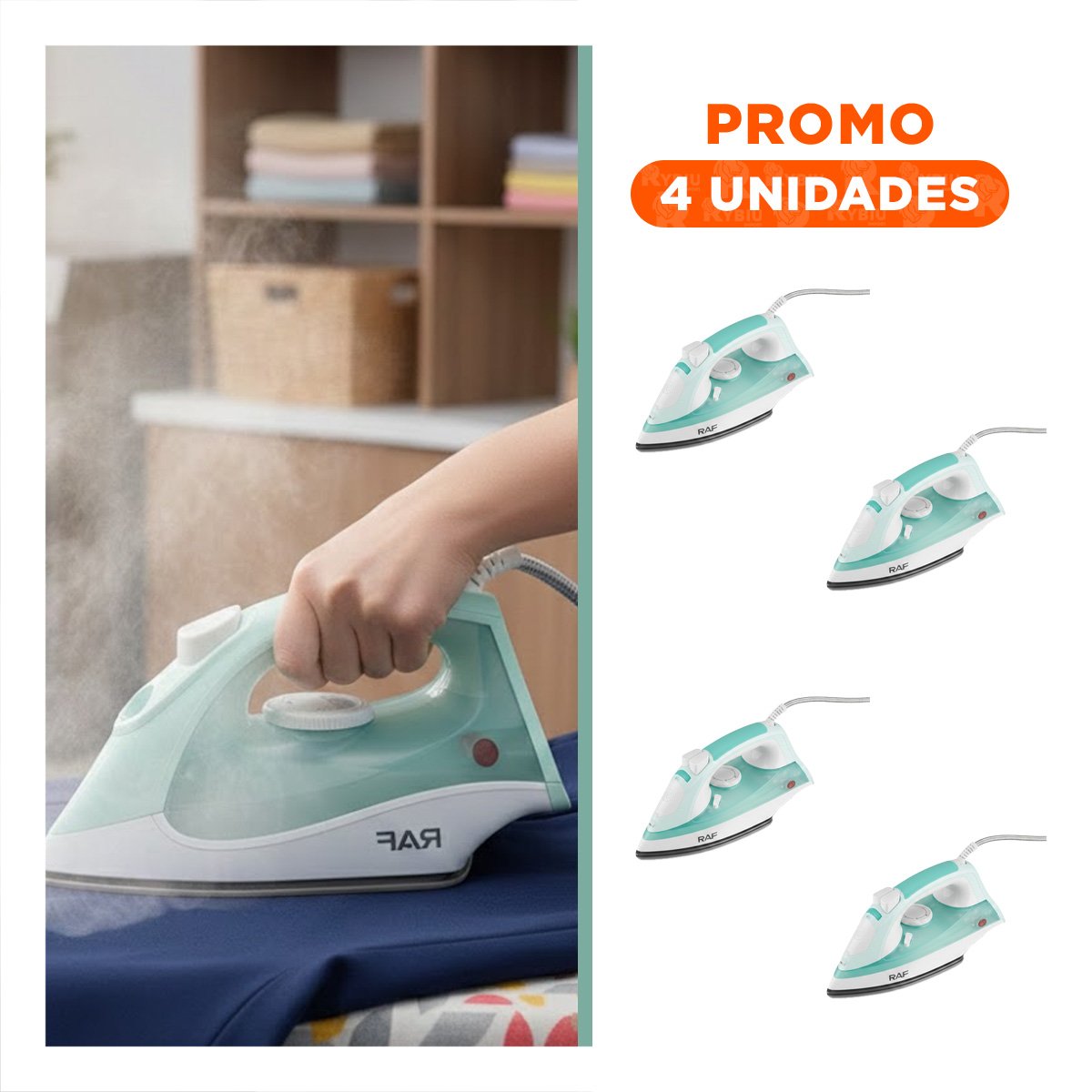 PACK4 SISTEMA DE VAPOR ELECTRICO VERDE AGUA DE GRAN POTENCIA PARA ARRUGAS YREGALO STICKER - 1