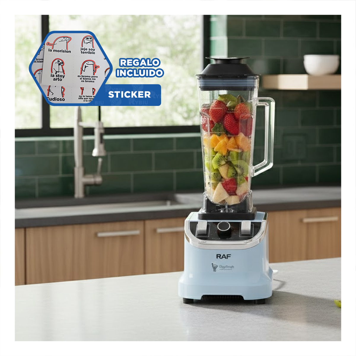 BATIDORA DE ALIMENTOS 2L BLANCA PARA EL DESAYUNO FAMILIAR DE ALTA CALIDAD YREGALO STICKER - 1