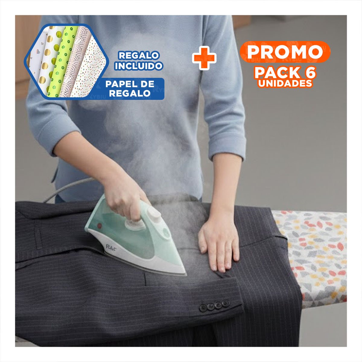 PACK6 ACCESORIO DE PLASTICO VERDE TURCO Y ACERO INOXIDABLE 500ML PARA GUSTO Y+PAPEL REGALO - 1