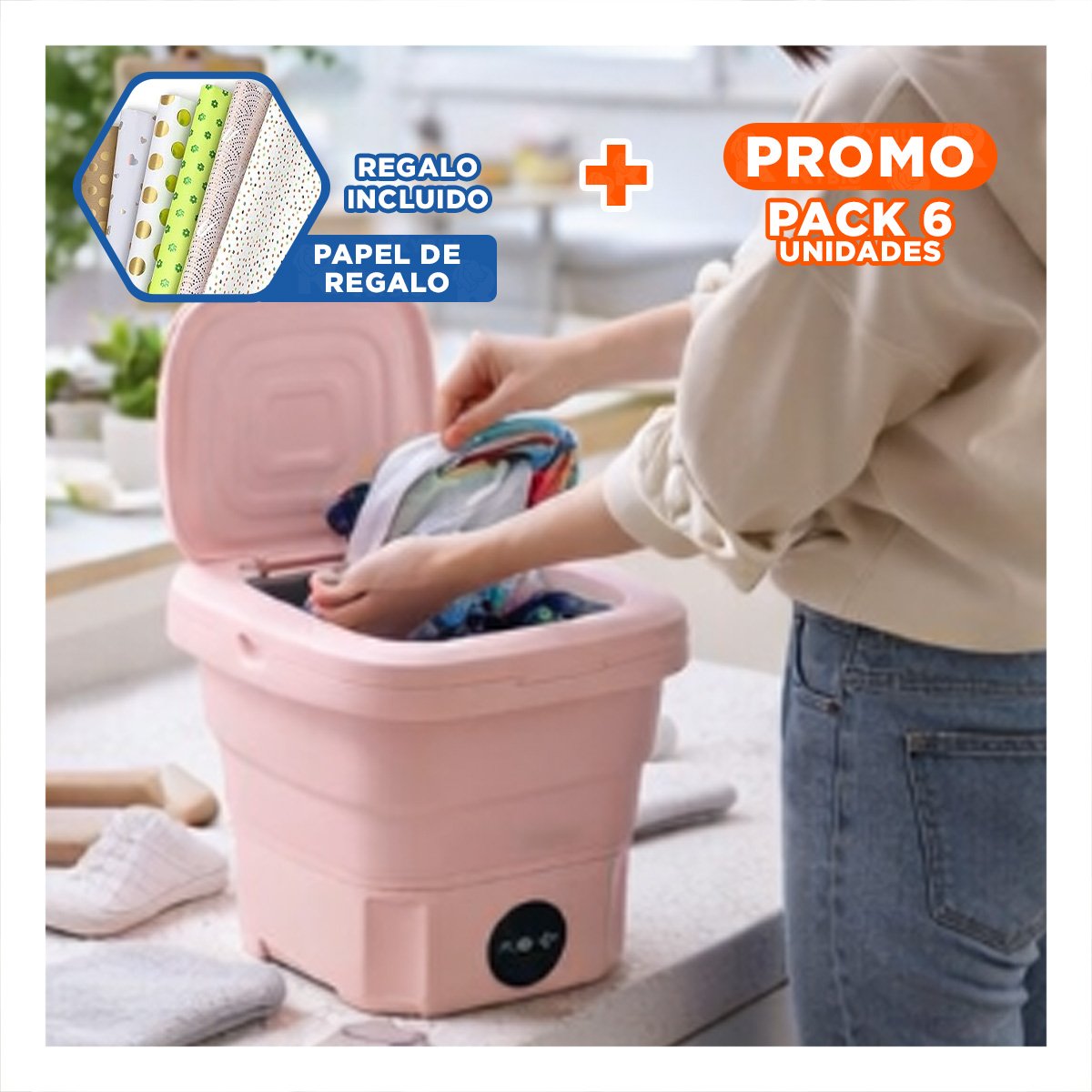 PACK6 ACCESORIO DE PLASTICO VERDE TURCO Y ACERO INOXIDABLE 500ML PARA GUSTO Y+PAPEL REGALO - 1