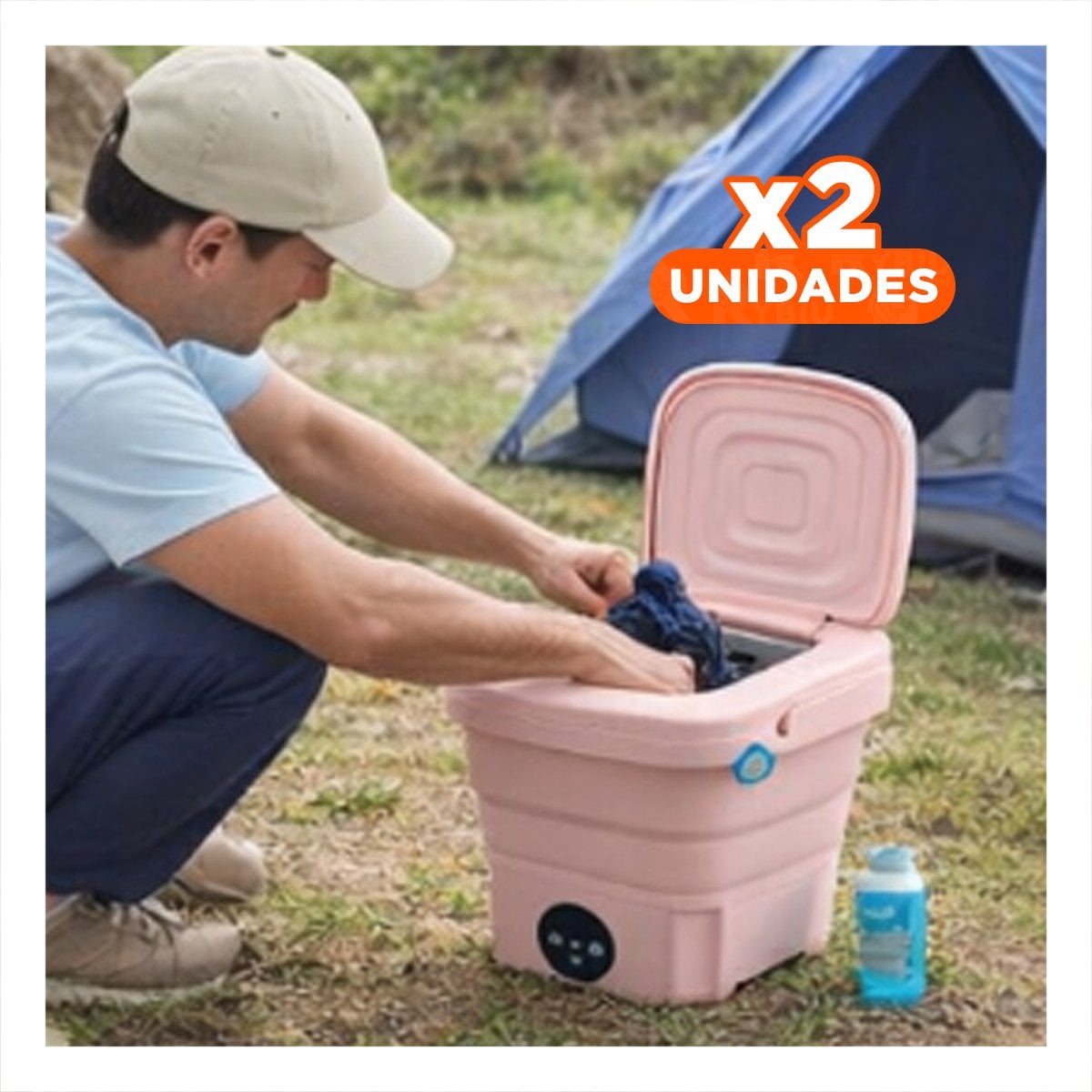 PACK2 ACCESORIO DE PLASTICO Y ACERO INOXIDABLE 500ML VERDE TURCO PARA BARRA Y+REGALO STICKER - 1