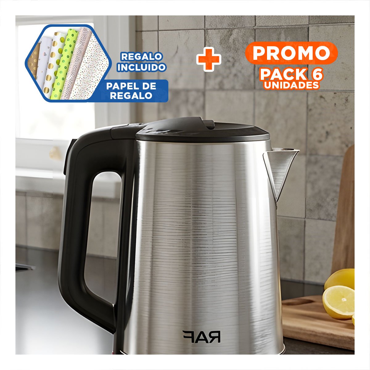 PACK6 ACCESORIO DE PLASTICO VERDE TURCO Y ACERO INOXIDABLE 500ML PARA GUSTO Y+PAPEL REGALO - 1
