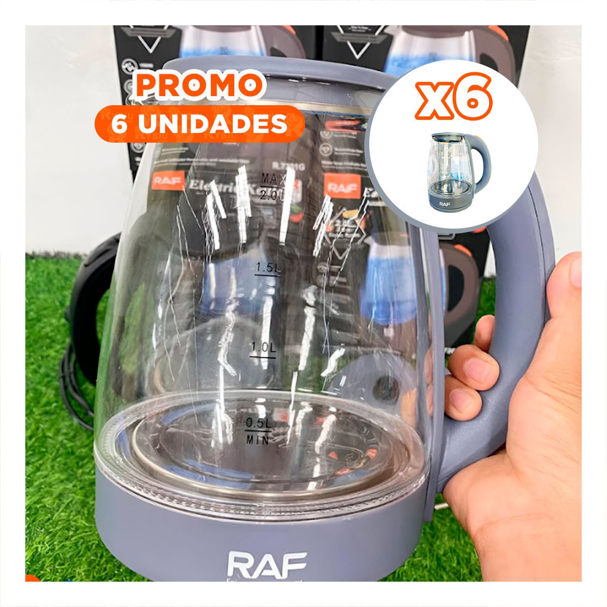 PACK6 MAQUINA PARA CAFE TURCO 500ML DE ACERO INOXIDABLE Y PLASTICO EN VERDE Y+REGALO STICKER - 1