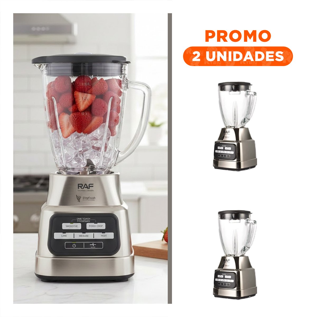 PACK2 PROCESADOR DE JUGO POTENTE 1.25L PLATEADO CON SISTEMA DE FACIL LIMPIEZA - 1