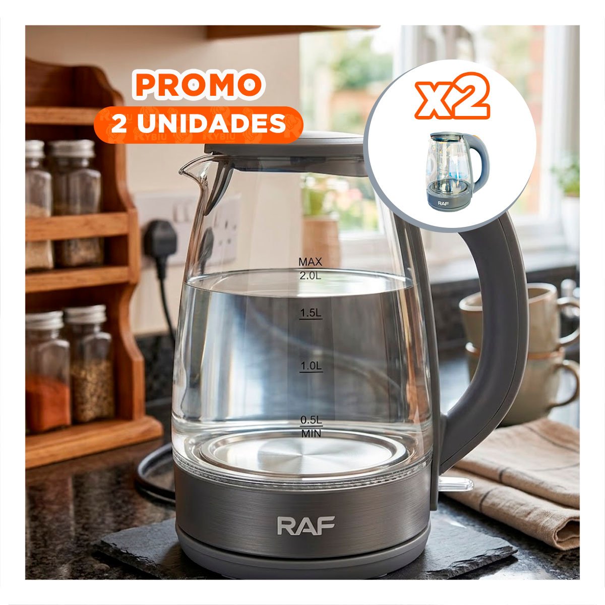 PACK2 ACCESORIO DE PLASTICO Y ACERO INOXIDABLE 500ML VERDE TURCO PARA BARRA Y+REGALO STICKER - 1
