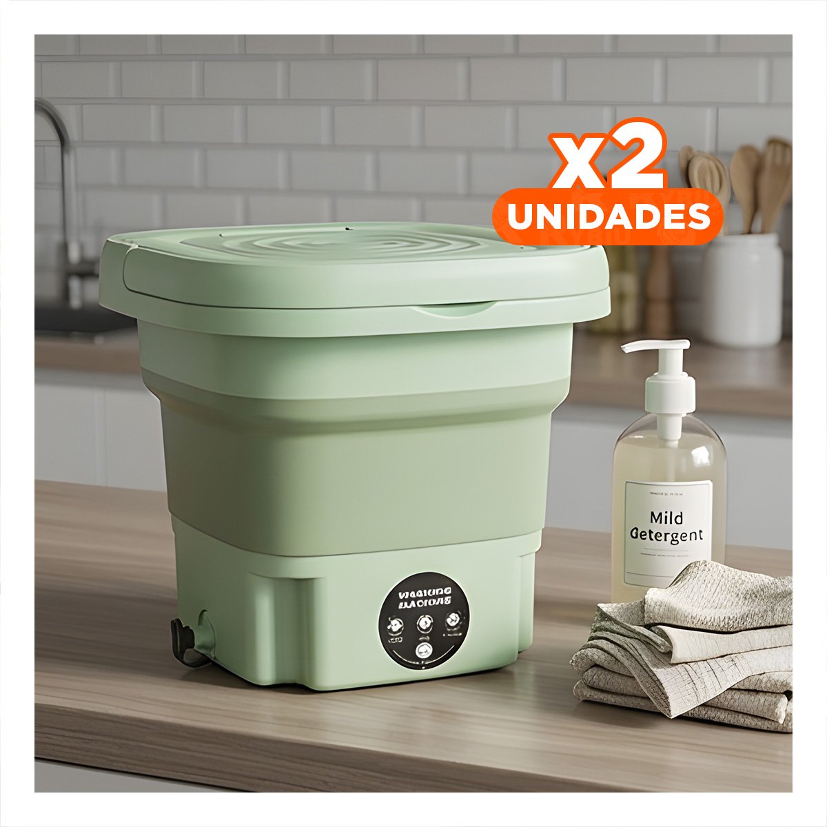 PACK2 ACCESORIO DE PLASTICO Y ACERO INOXIDABLE 500ML VERDE TURCO PARA BARRA Y+REGALO STICKER - 1