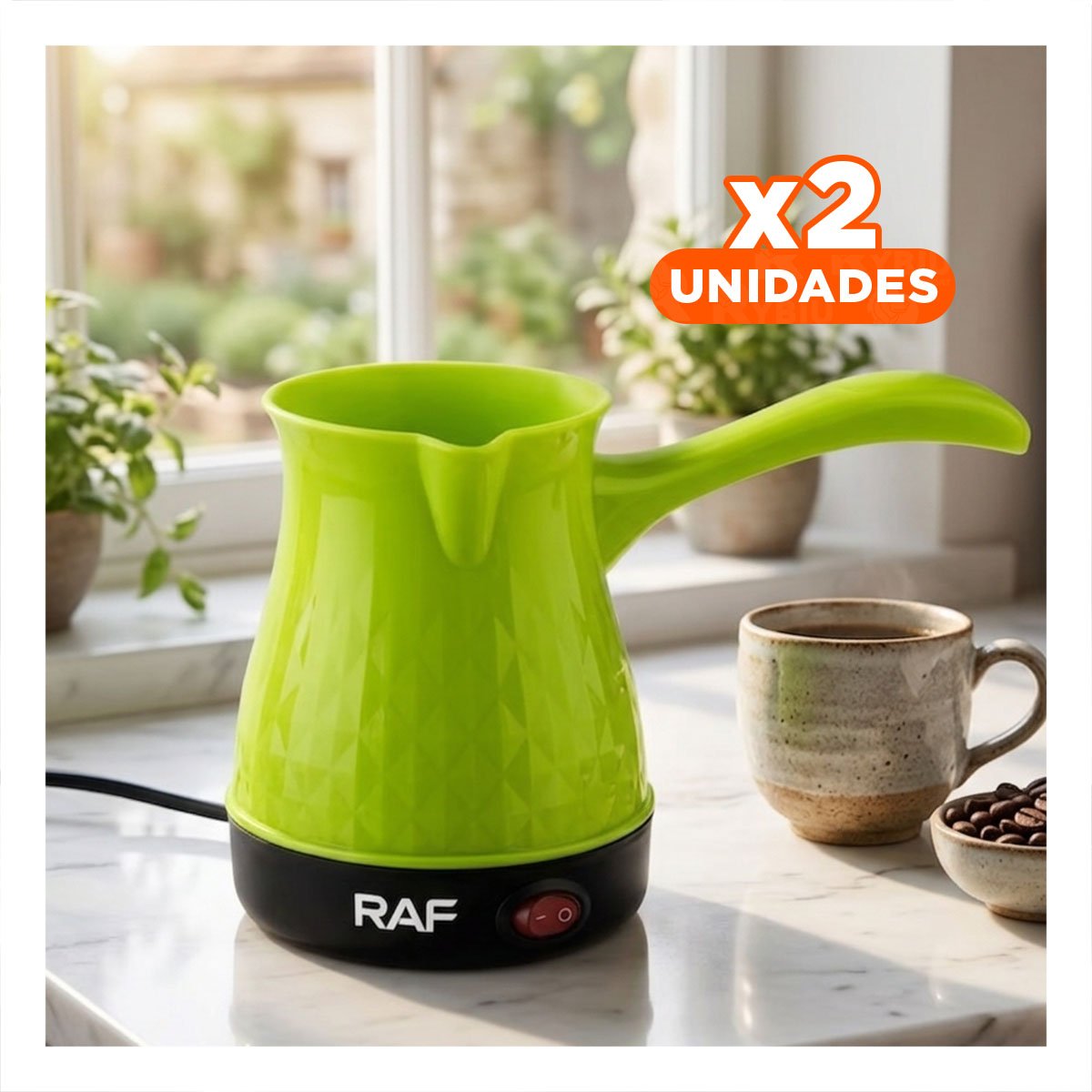 PACK2 ACCESORIO DE PLASTICO Y ACERO INOXIDABLE 500ML VERDE TURCO PARA BARRA Y+REGALO STICKER - 1