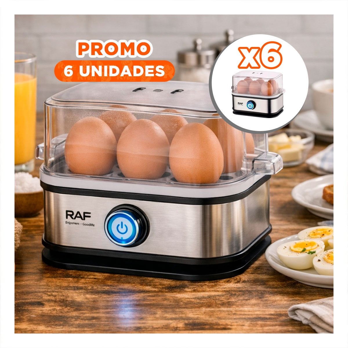 PACK6 COCEDOR DE ESTILO DE VANGUARDIA PLATEADO PARA LA COCINA DE HOY DE HUEVOS YREGALO STICKER - 1