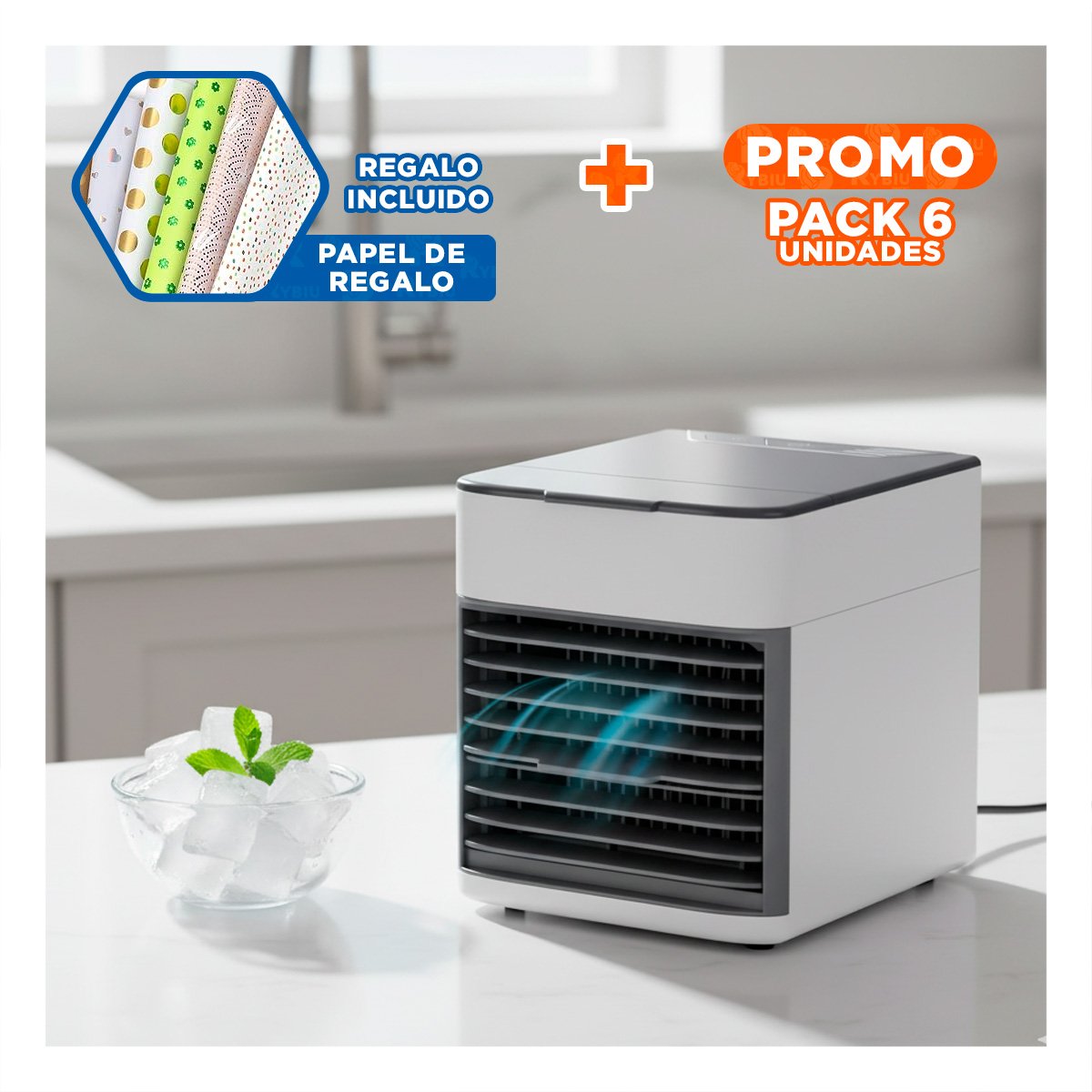 PACK6 ACCESORIO DE PLASTICO VERDE TURCO Y ACERO INOXIDABLE 500ML PARA GUSTO Y+PAPEL REGALO - 1
