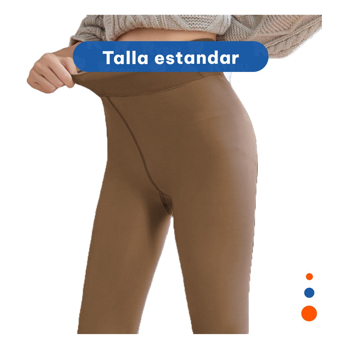 PANTALETA EFECTO PIEL TALLA UNICA MARRON PARA INVIERNO CON GRAN SUAVIDAD Y+REGALO STICKER - 3