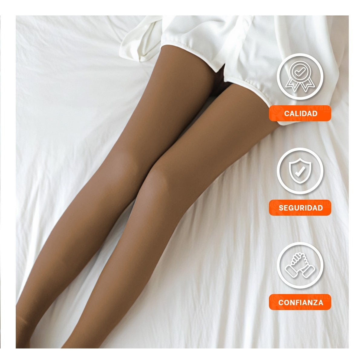 PACK2 MEDIAS EFECTO PIEL TALLA UNICA MARRON DE CALIDAD PREMIUM PARA MUCHA MODA Y+PAPEL REGALO - 2