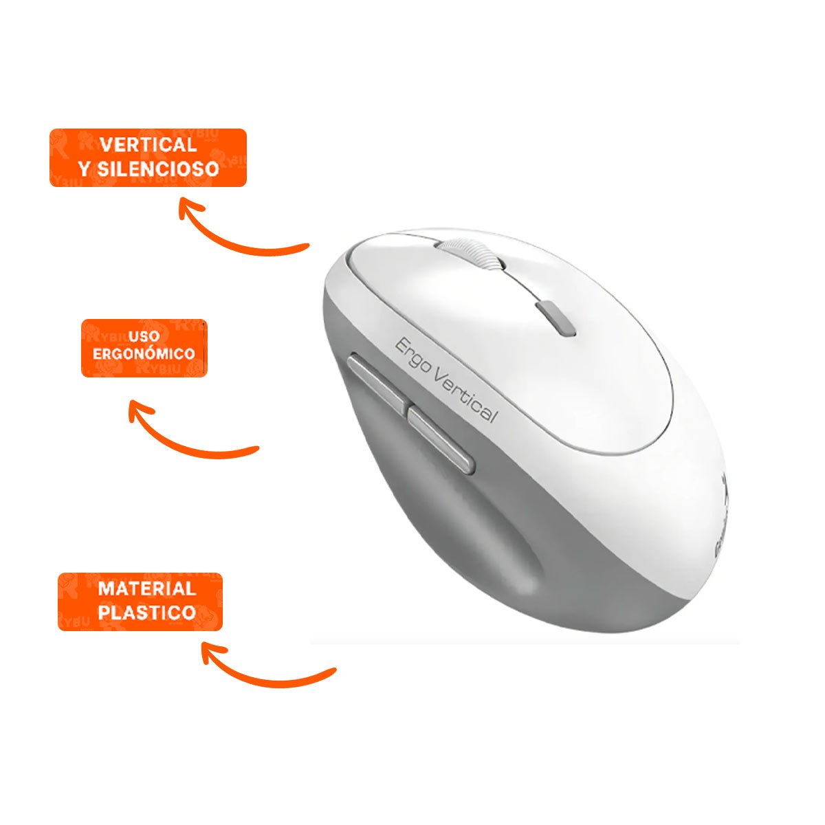 RATON INALAMBRICO VERTICAL BLANCO DE MOVIMIENTO VELOZ PARA PANTALLA DE LED - 3