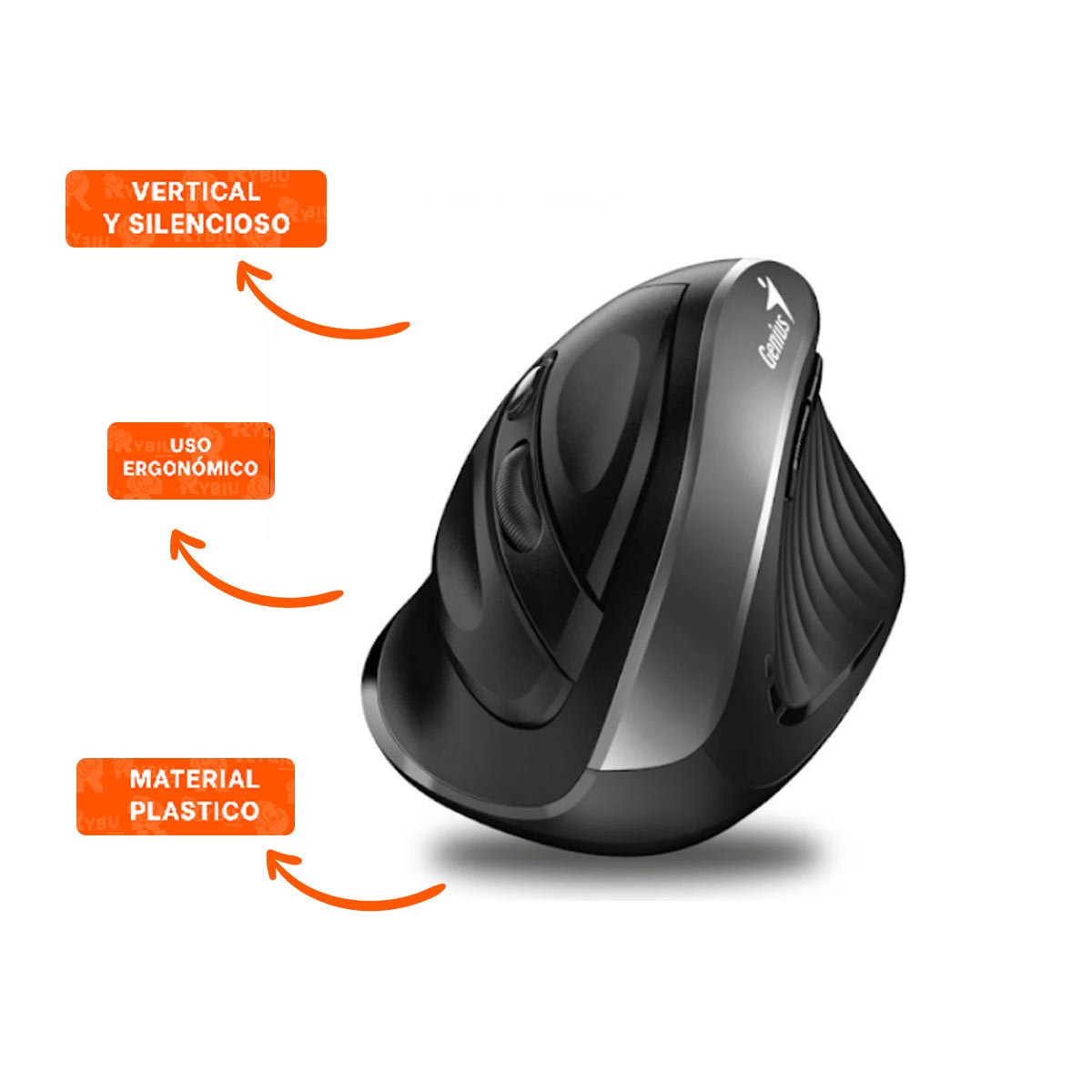 RATON INALAMBRICO VERTICAL NEGRO DE MOVIMIENTO VELOZ PARA PANTALLA DE LED - 3