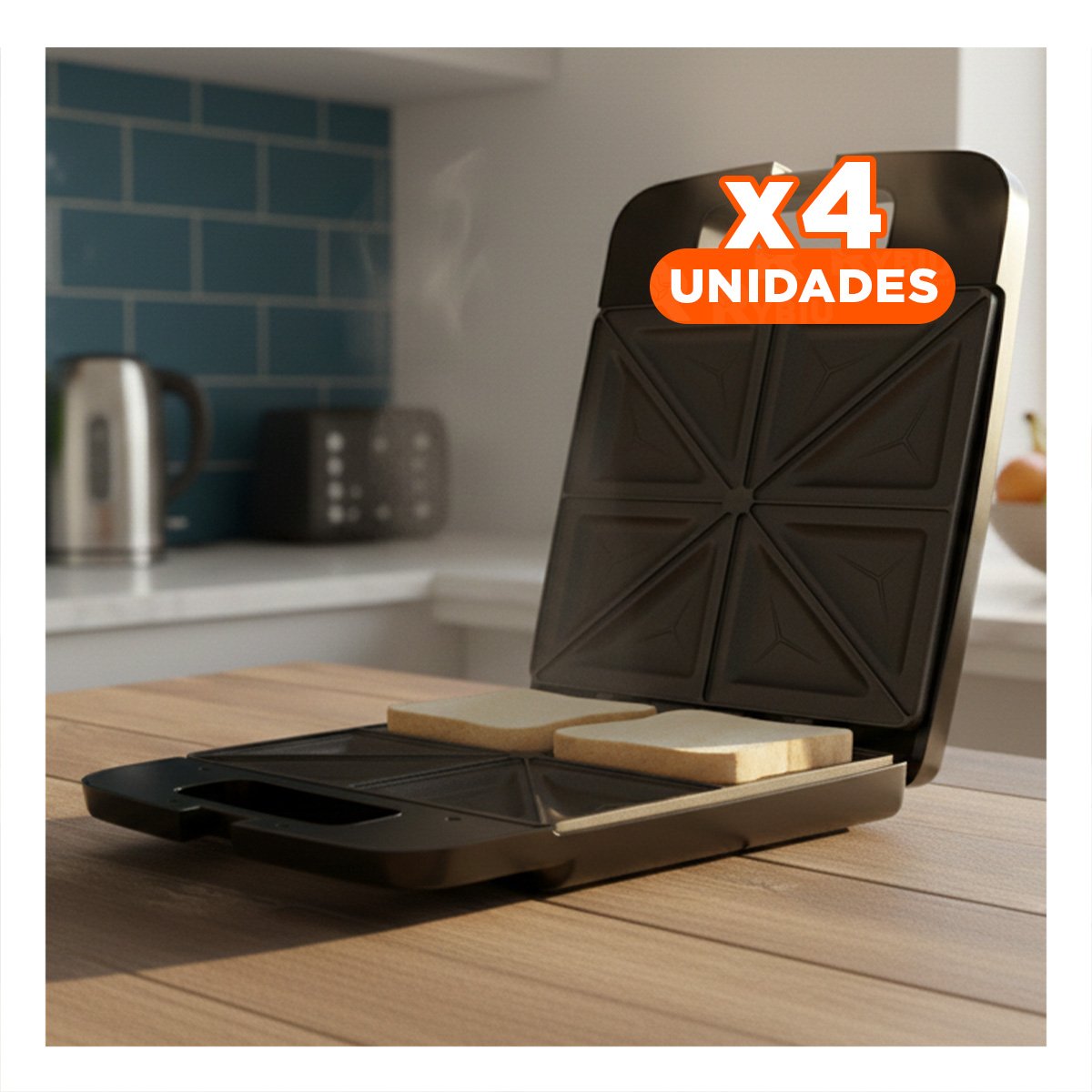 PACK4 COCINA ELECTRICA NEGRO PARA 4 PANES CON CERRADURA DE SEGURIDAD Y USO DIARIO - 1