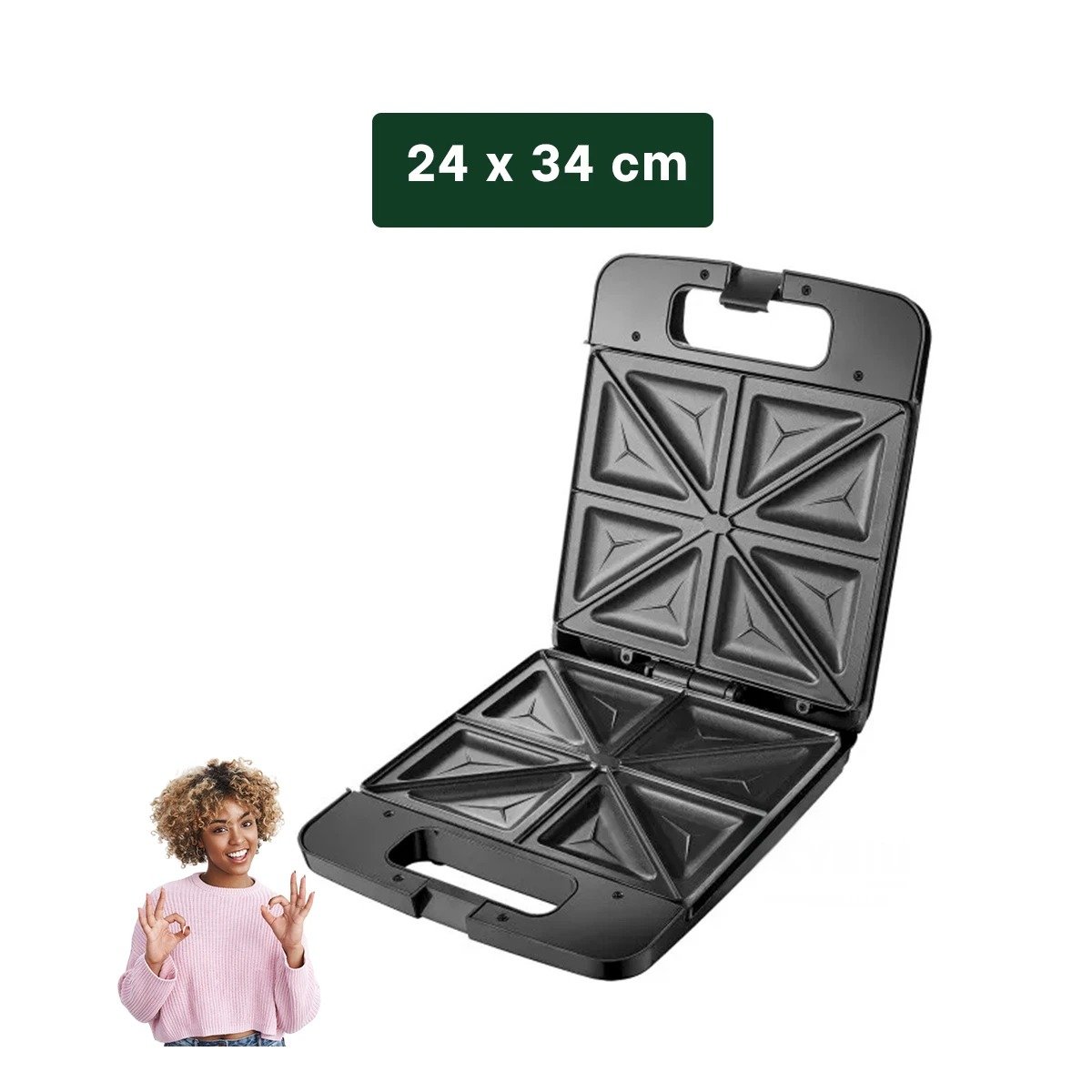 PACK4 TOSTADORA MODERNA CON LUZ INDICADORA PARA 4 PANES Y COLOR NEGRO Y+REGALO STICKER - 4