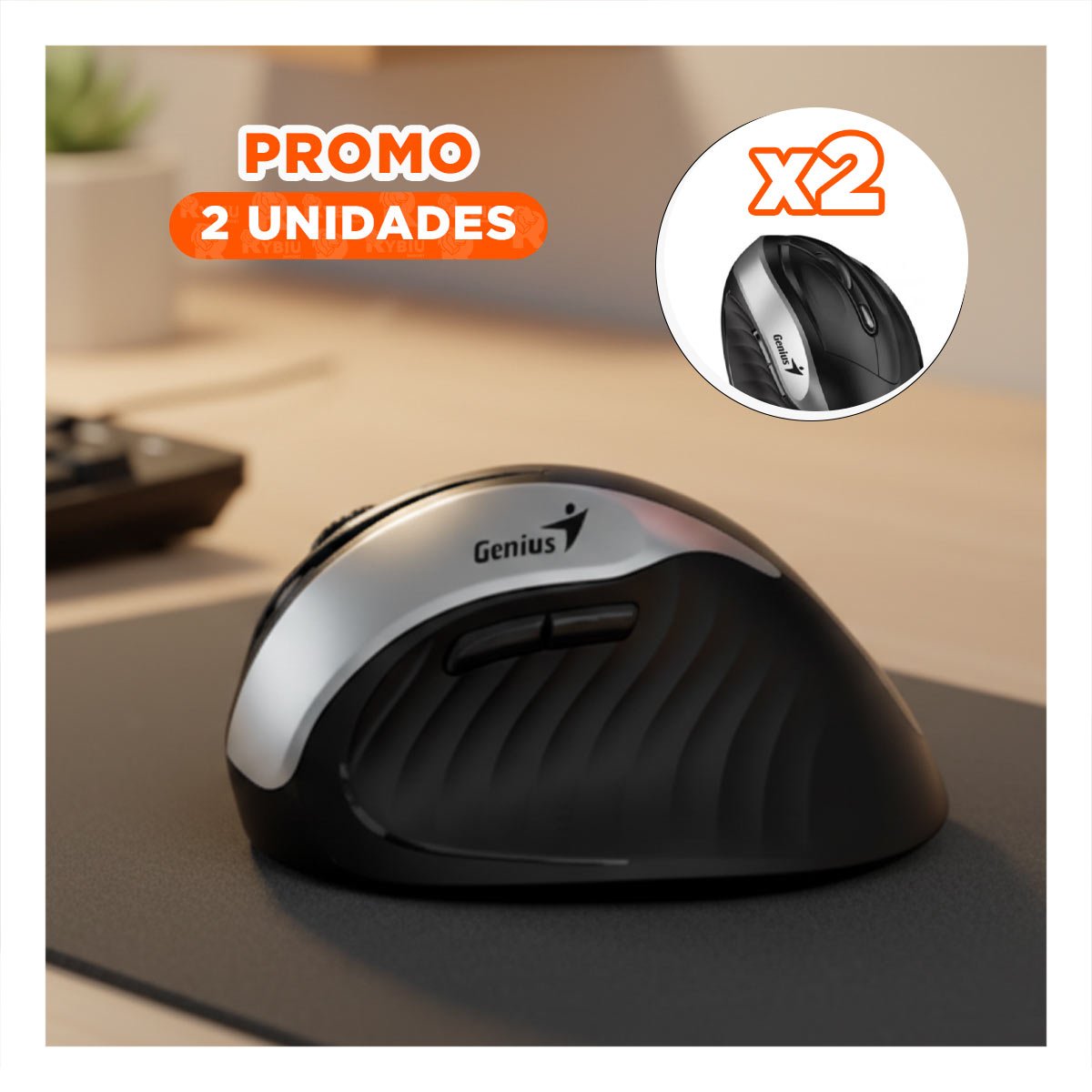PACK2 DISPOSITIVO INALAMBRICO VERTICAL NEGRO DE CONECTOR USB P Y+REGALO STICKER - 1
