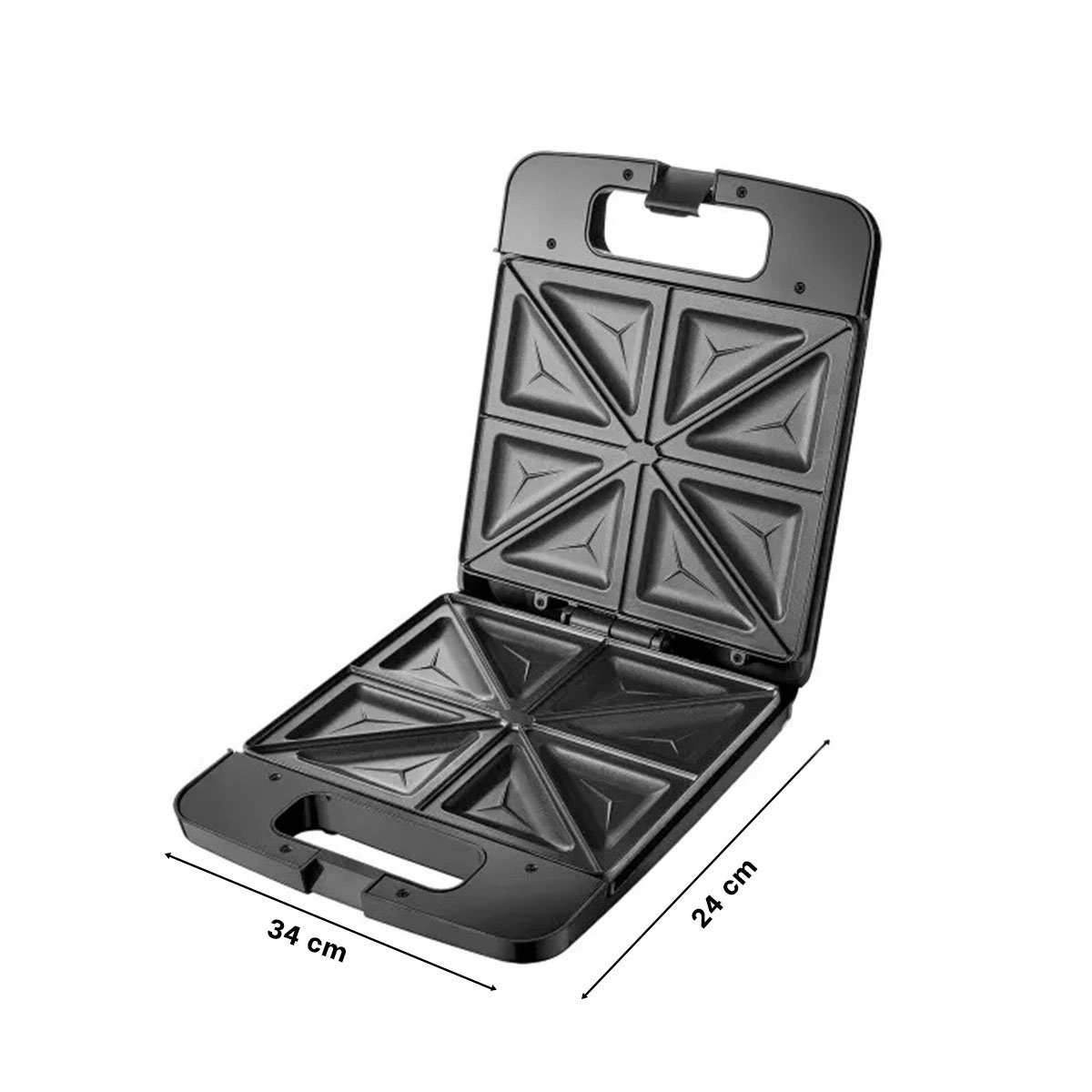 PACK2 SANDWICHERA RAPIDA PARA 4 PANES NEGRO CON PLACAS INTERCAMBIABLES Y+REGALO STICKER - 4