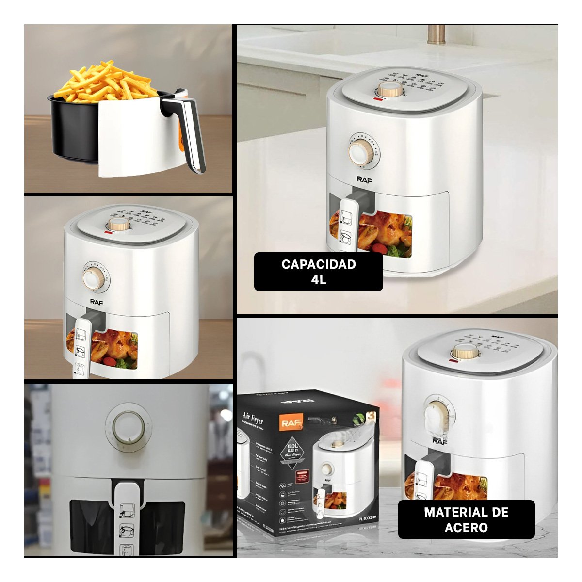 PACK2 ELECTRODOMESTICO DE AIRE 4L BLANCO CON DISEÑO MODERNO Y DURADERO Y+PAPEL REGALO - 3